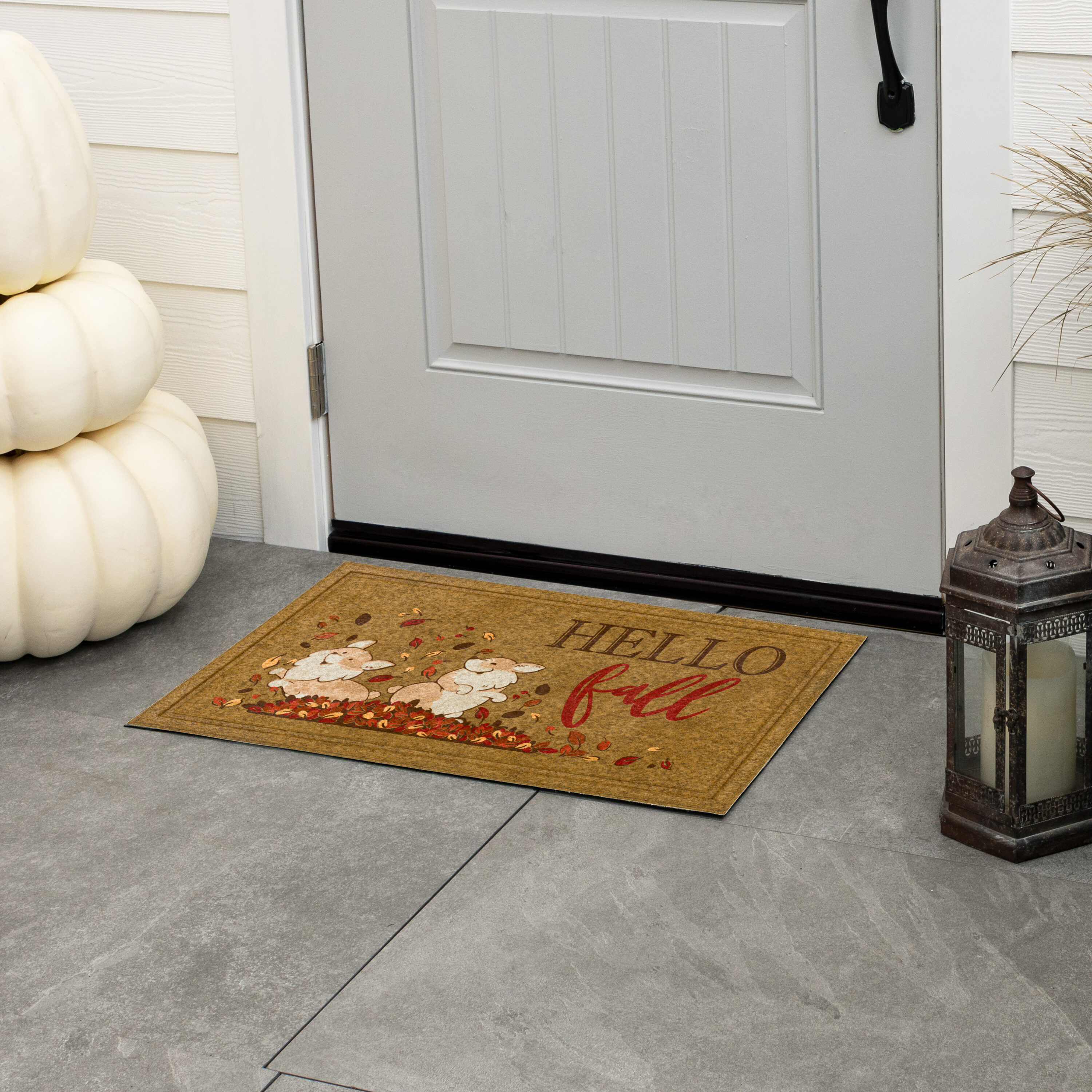 Holiday Living B1047 20244 018030 18-in x 30-in Multiple colors/finishes Polyester Non-Slip Grip Outdoor Decorative Fall Door Mat 3 -Pack