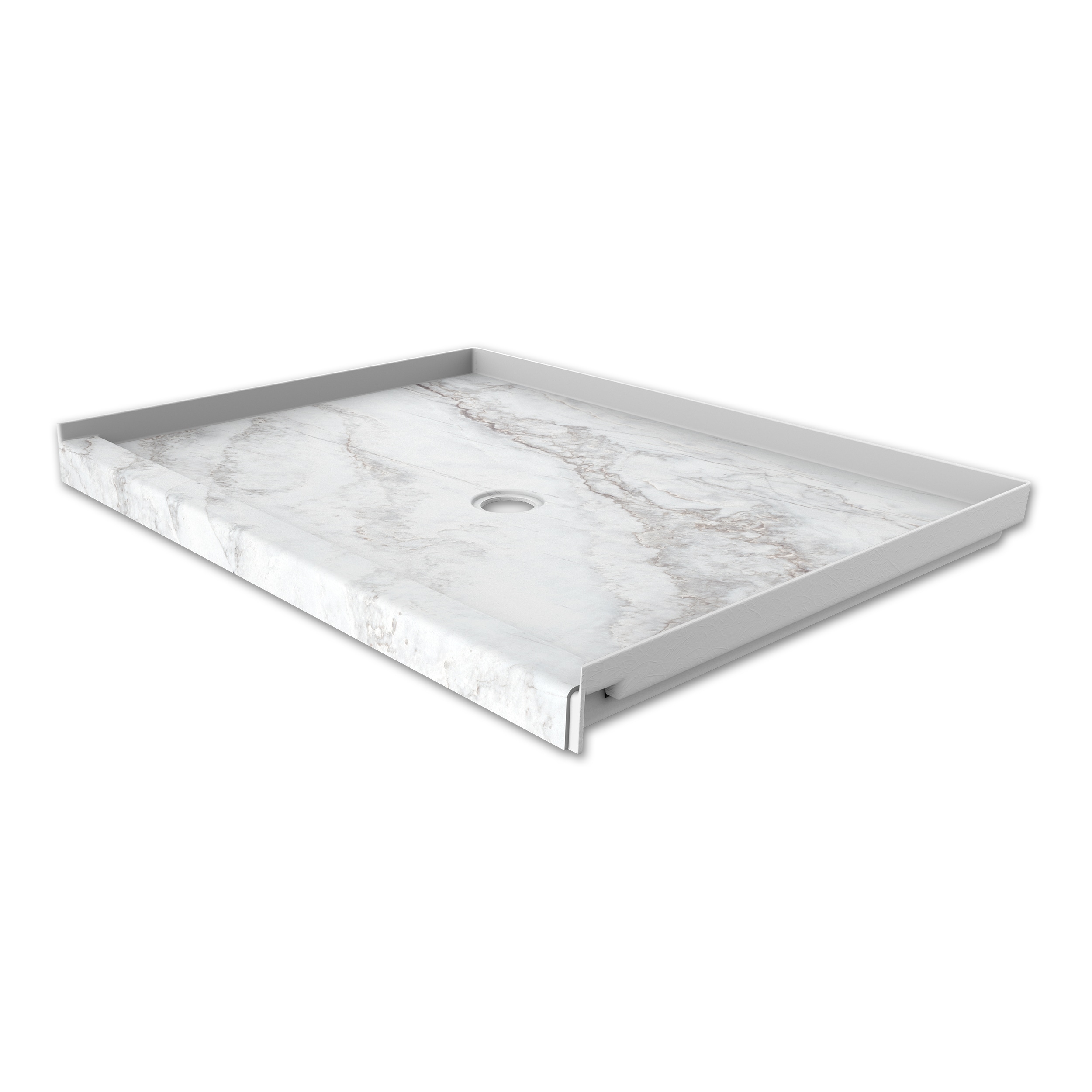 FlexStone FLXSBC4834CP 34-in W x 48-in L Calypso Single Threshold Rectangle Shower pan base with 2.625-in H Threshold (Center Drain)