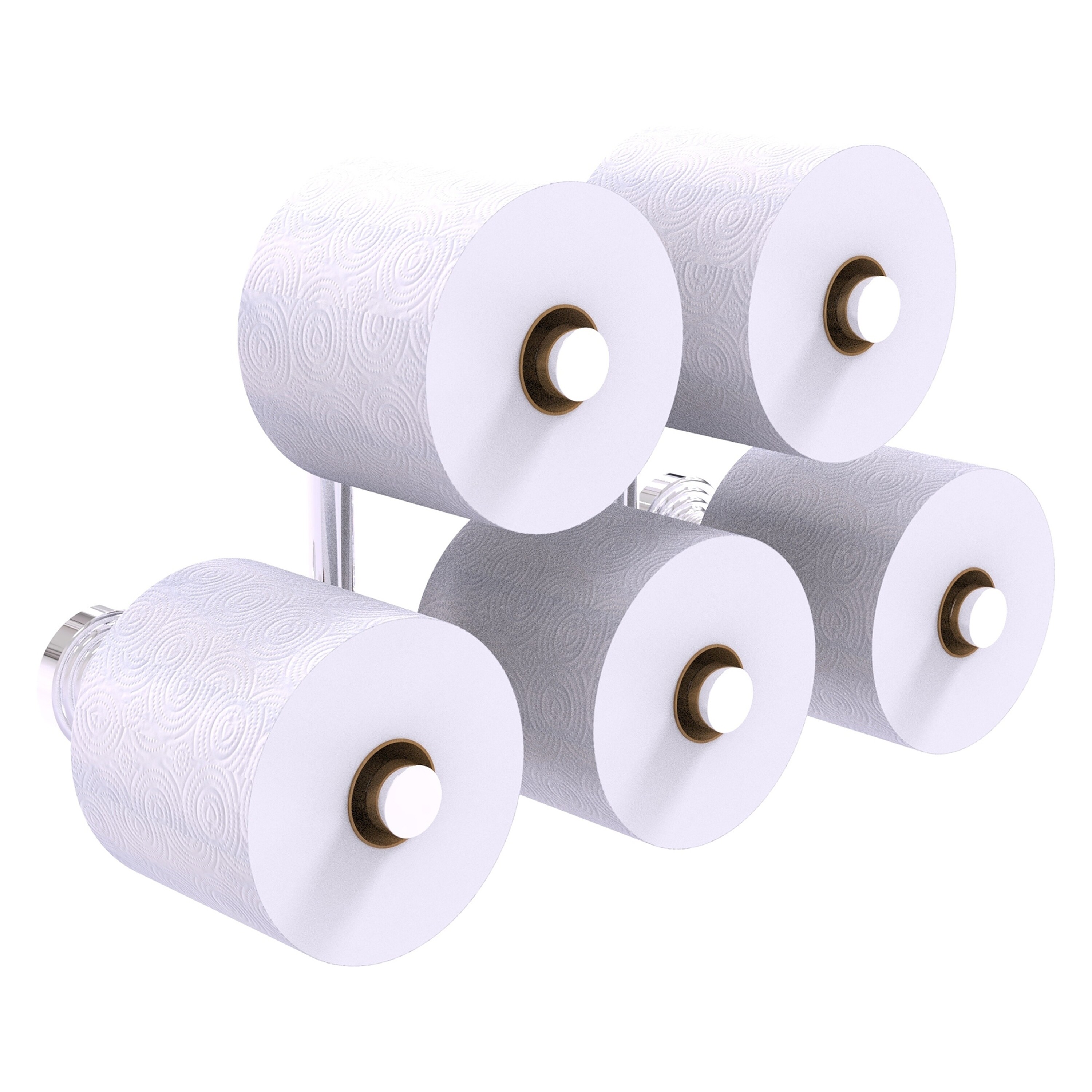 Allied Brass WP-24-5-PC Waverly Place Polished Chrome Wall mount Double post Toilet Paper Holder 5 -Rolls with Storage