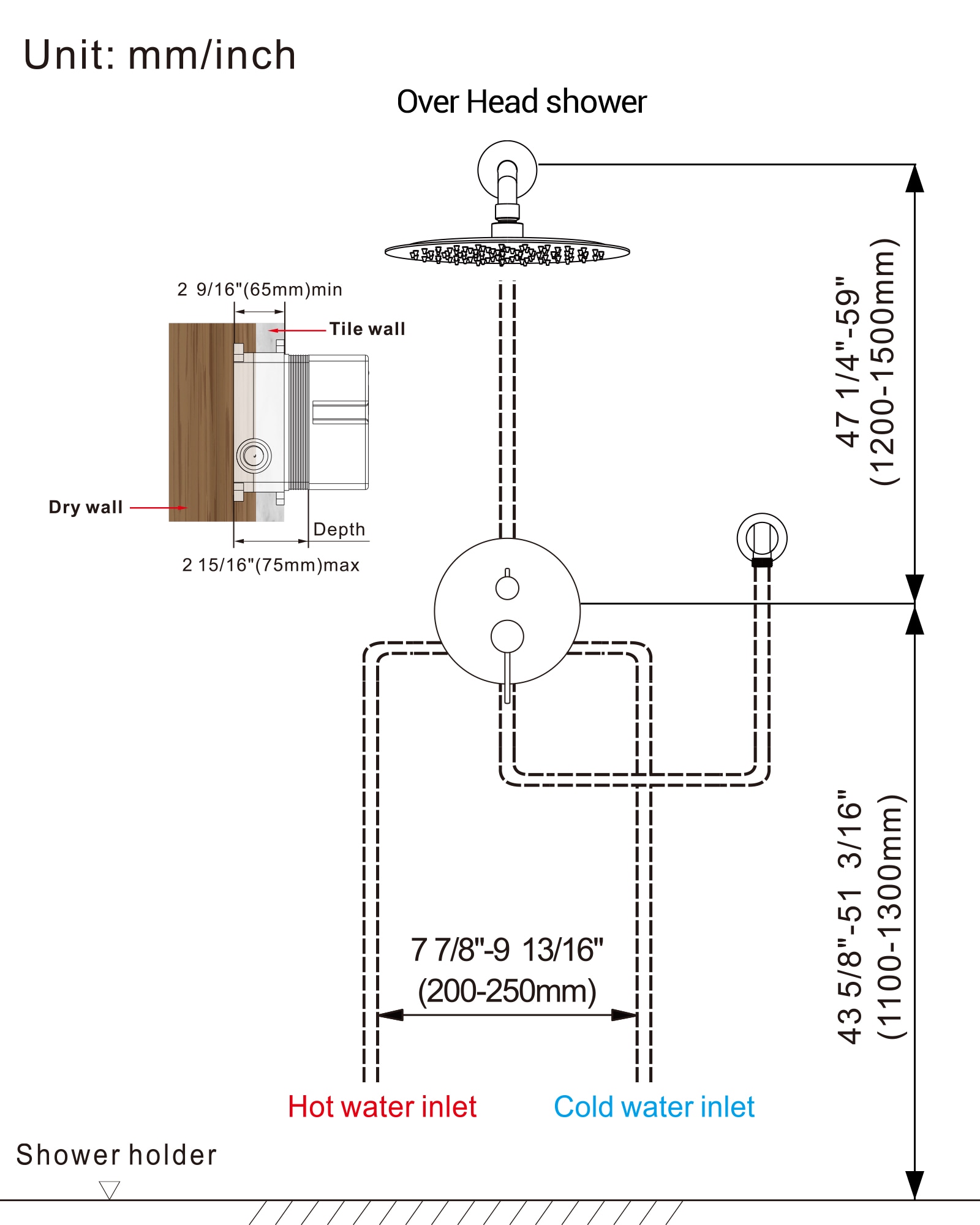 EVERSTEIN Q-897-OTOP Showerhead-Bar-Panels - View #10