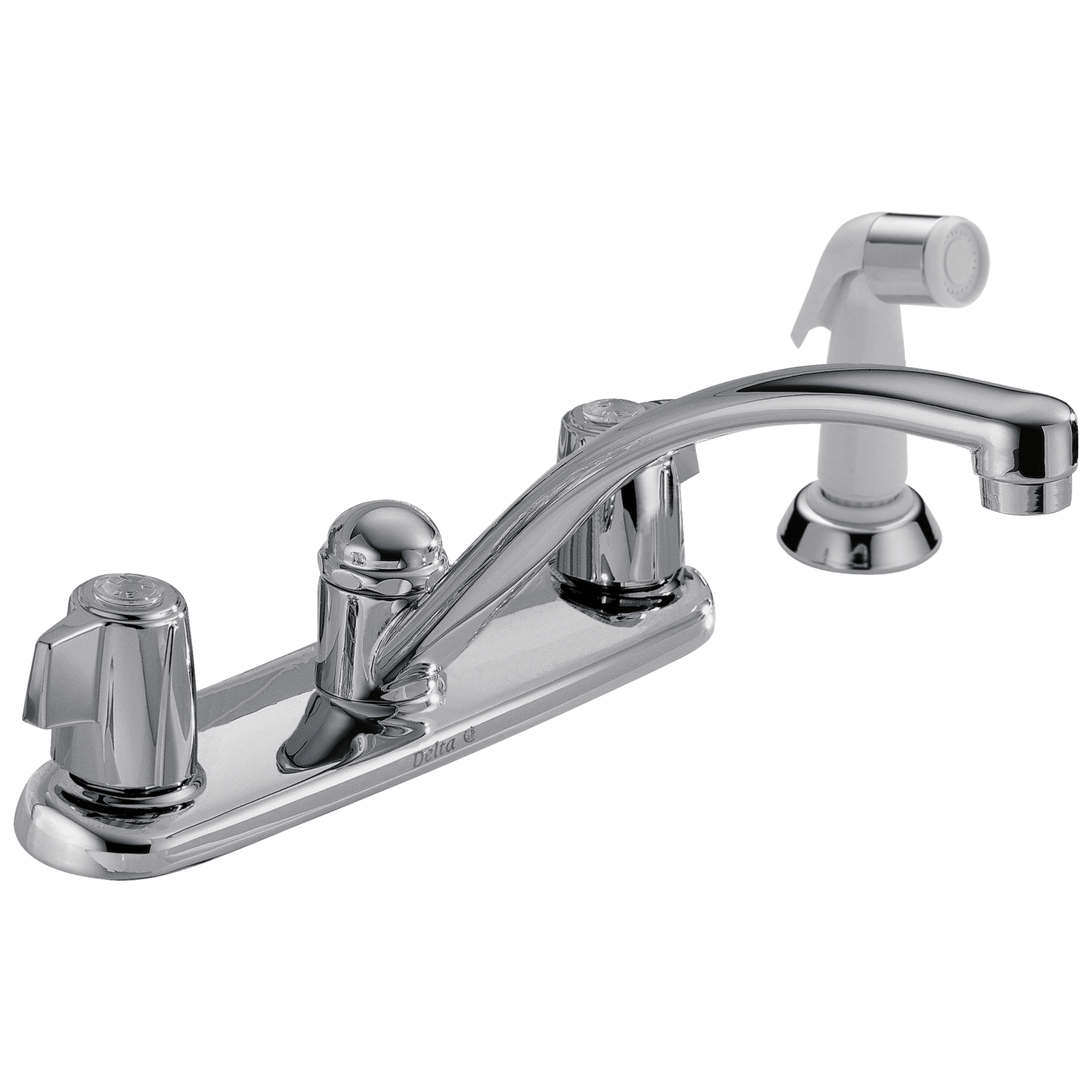 Delta Classic Chrome Single Handle Low Arc Kitchen Faucet Deck Plate   00540099 