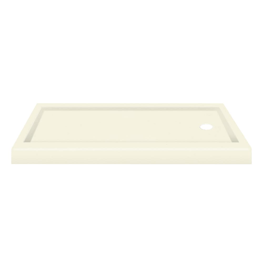 Transolid 7PAN3260SRCA7 Decor 32-in W x 60-in L Biscuit Rectangle Shower pan base with 4.25-in H Threshold (Right Drain)