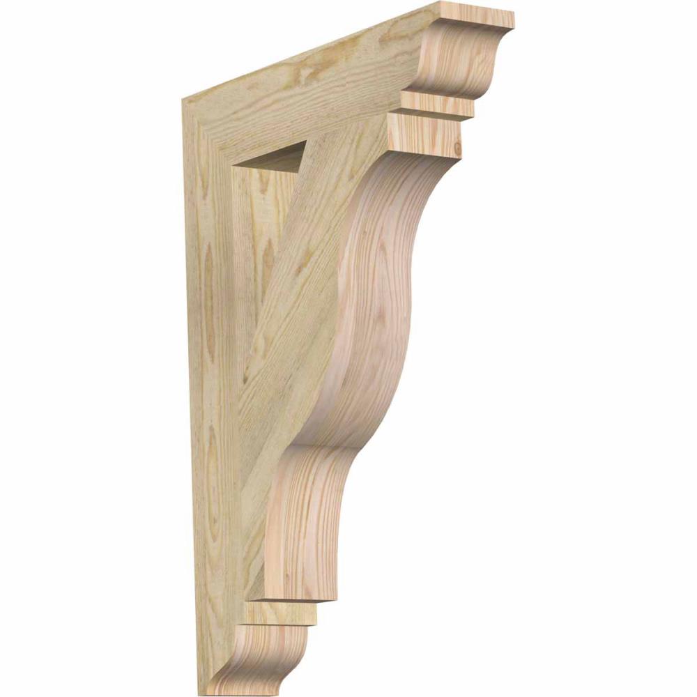 Ekena Millwork BKT04X20X28FST01RDF Funston traditional rough sawn 4-in x 20-in x 28-in Douglas fir Brown Wood Standard bracket