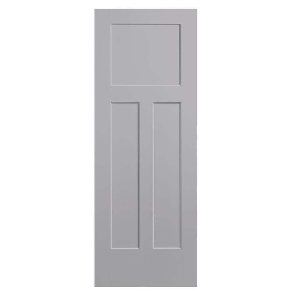 Masonite 803594 Winslow 30-in x 80-in Driftwood 3-panel craftsman Smooth Hollow core Prefinished Molded composite Slab Door