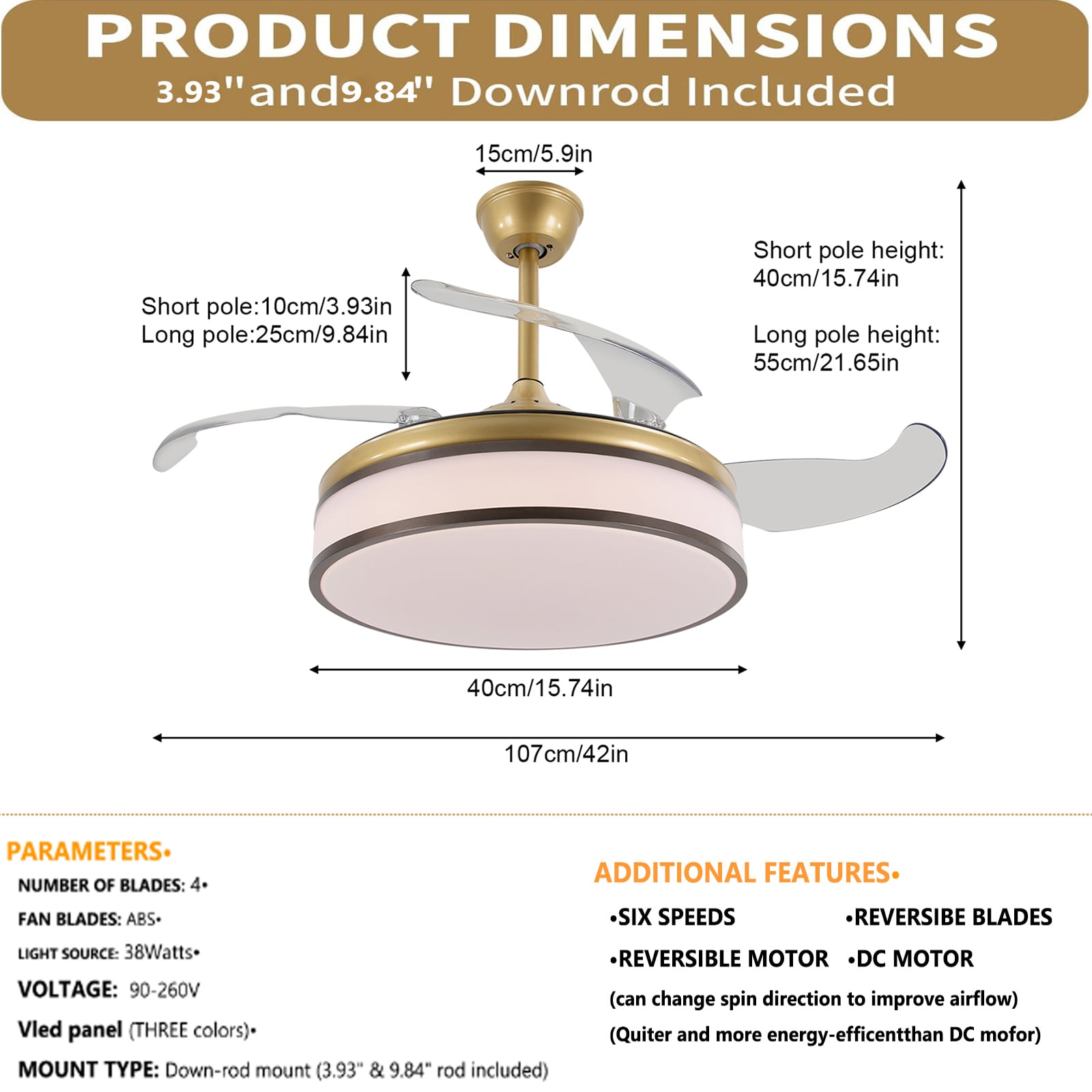 Oukaning JZUCOD-01430099 Ceiling-Fans - View #4