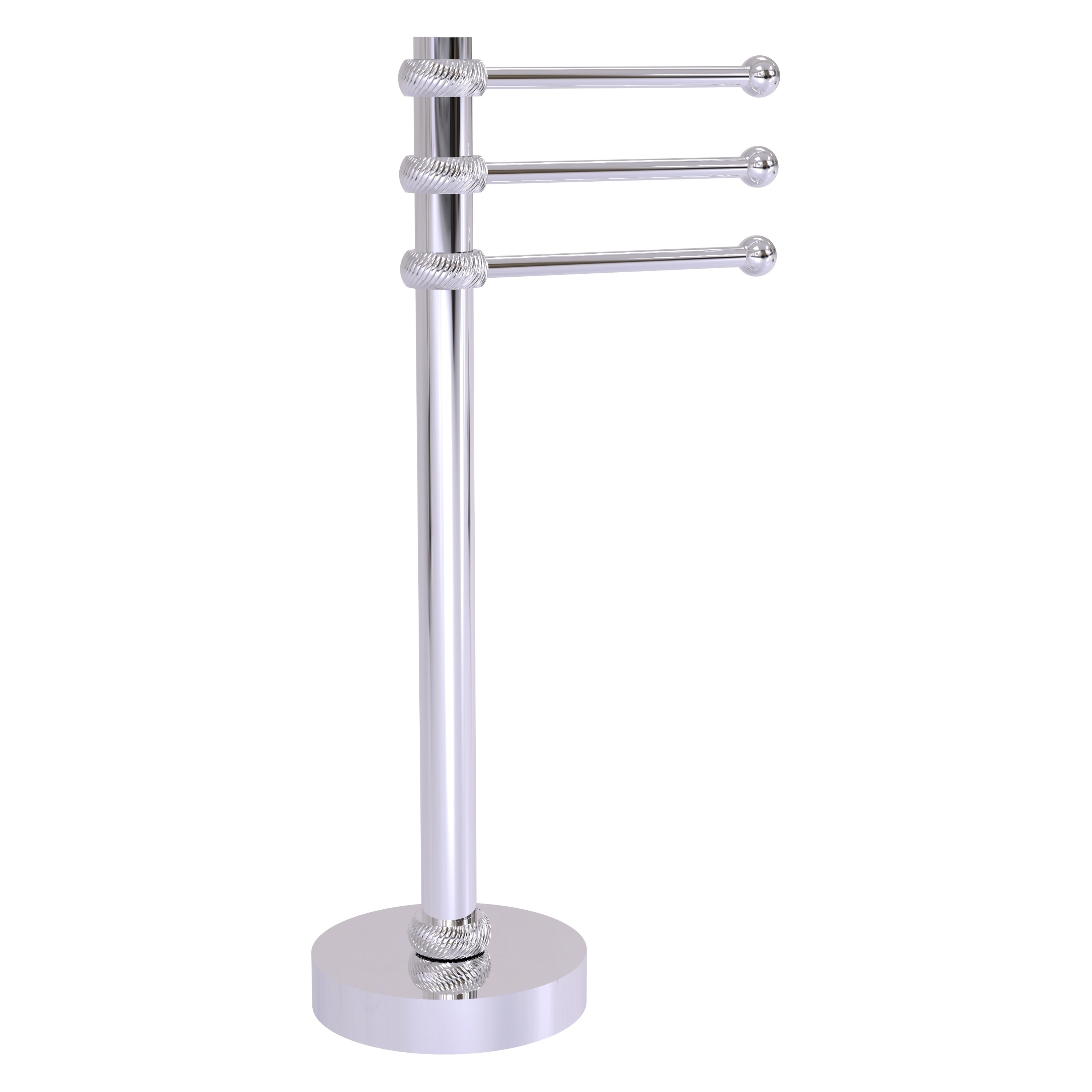 Allied Brass 973T-PC Polished Chrome Freestanding Towel Rack 9-Inches x 15-Inches x 8-Inches