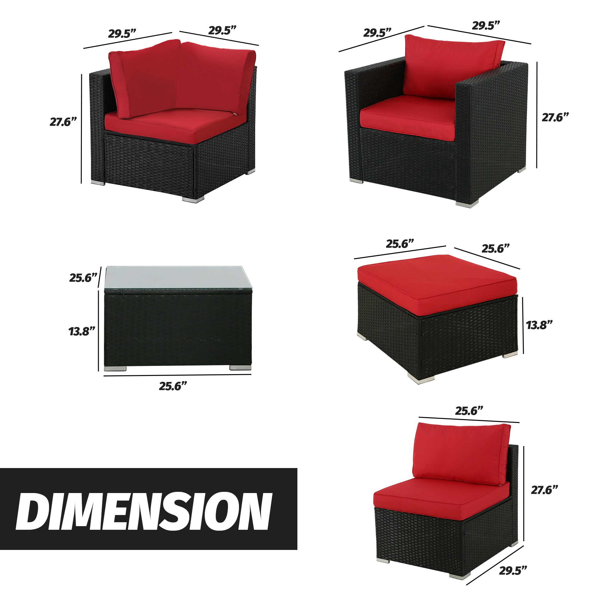 Damerin N7CS80 Patio-Conversation-Sets - View #4