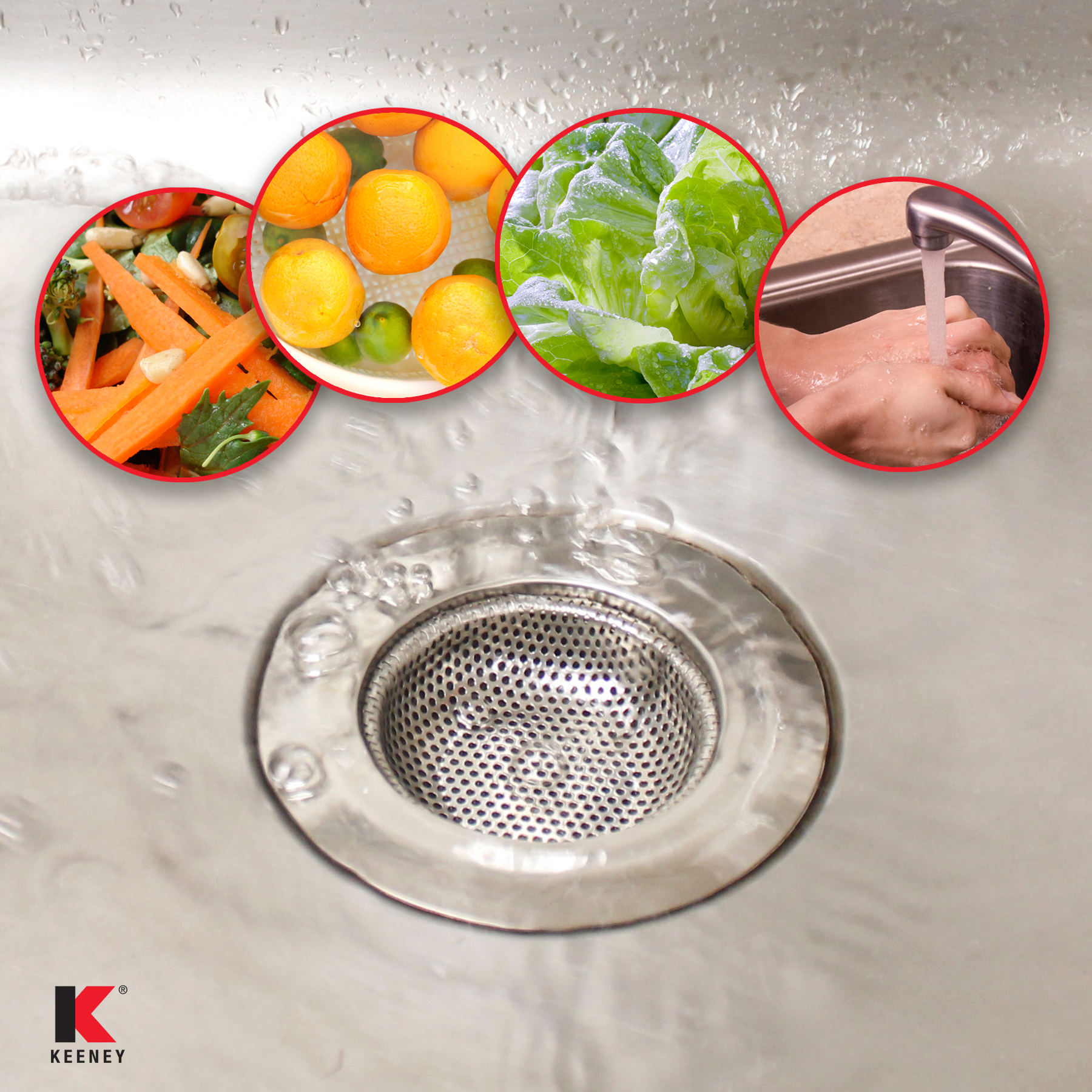 Kitchen Sink Strainer - Food Catcher for Most Sink Drains - Rust Free  Stainless Steel - 2 Pack - 4.5 Inch Diameter