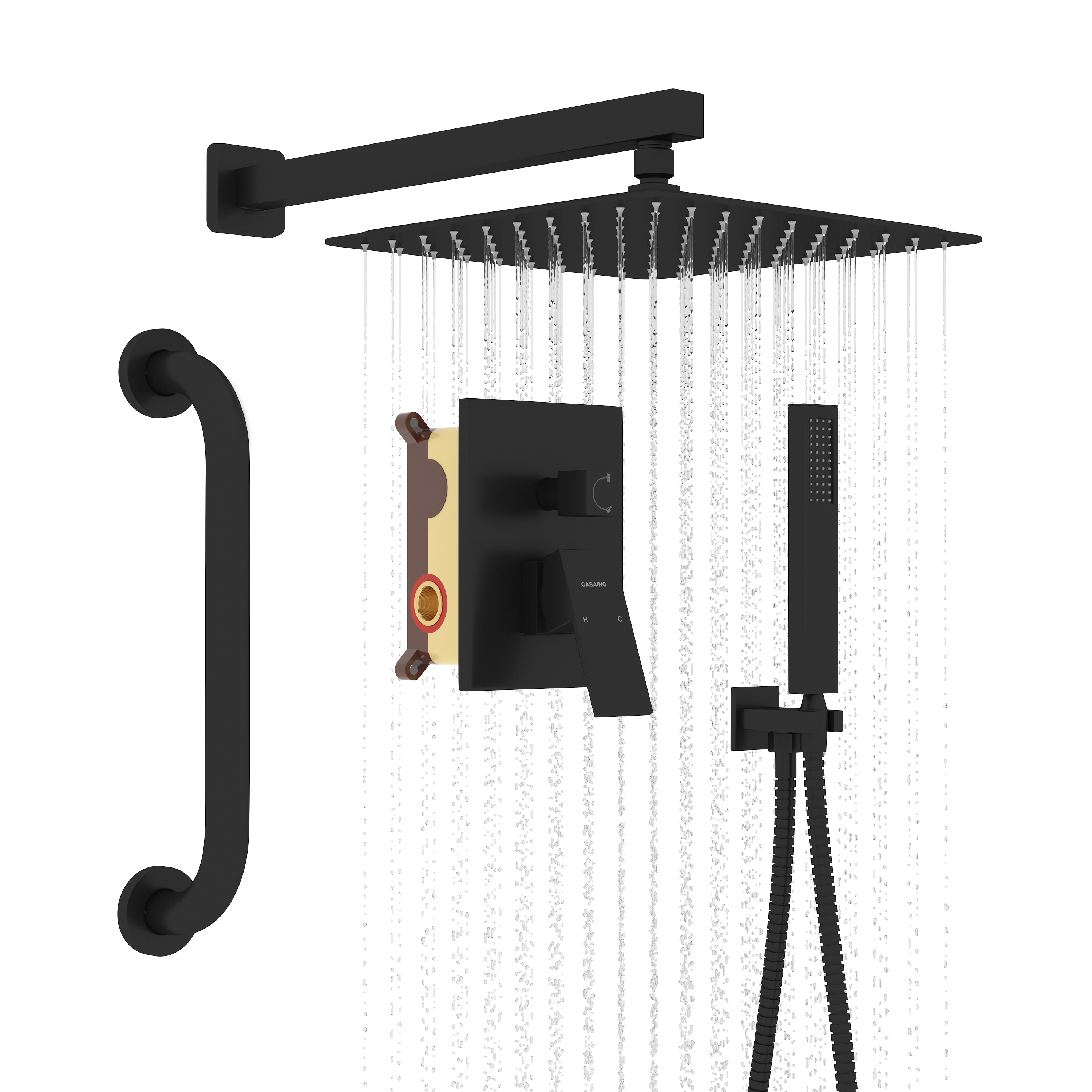 CASAINC M6066-A-10-MB Showerhead-Bar-Panels - View #12