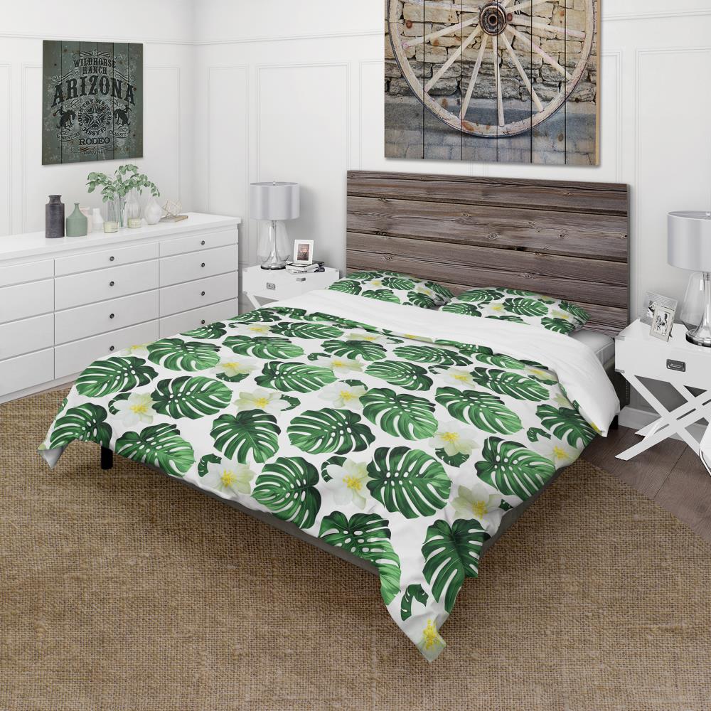 Designart Designart Duvet covers 3-Piece Green King Duvet Cover Set in ...