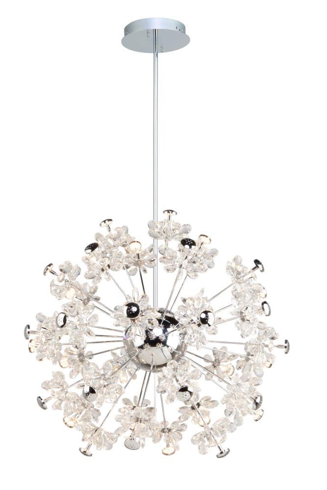 ARTCRAFT AC7533 Blossom 37-Light Chrome Transitional Dry Rated Chandelier