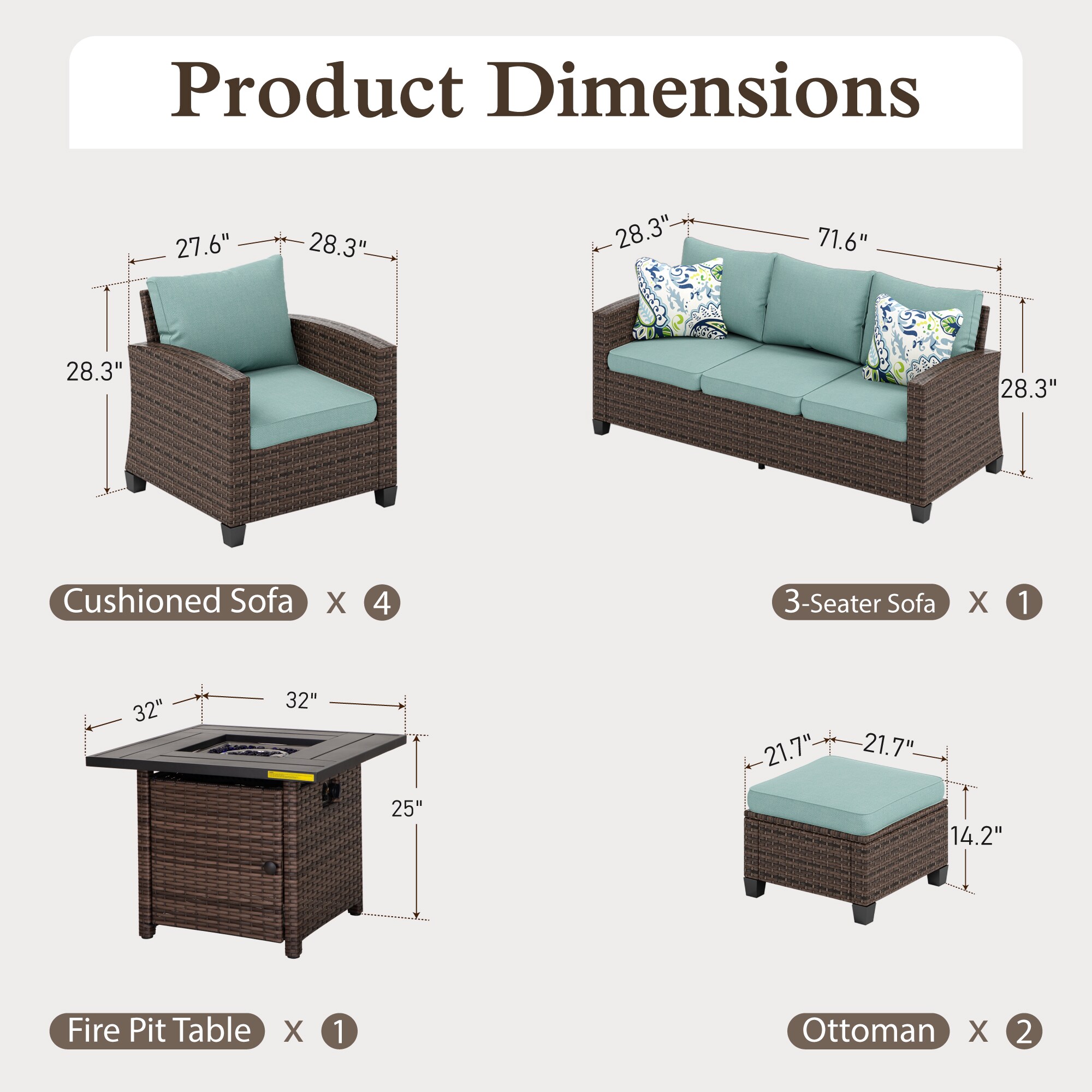 Sunshine Valley CR007-04-9-BU-GS102 Patio-Conversation-Sets - View #8