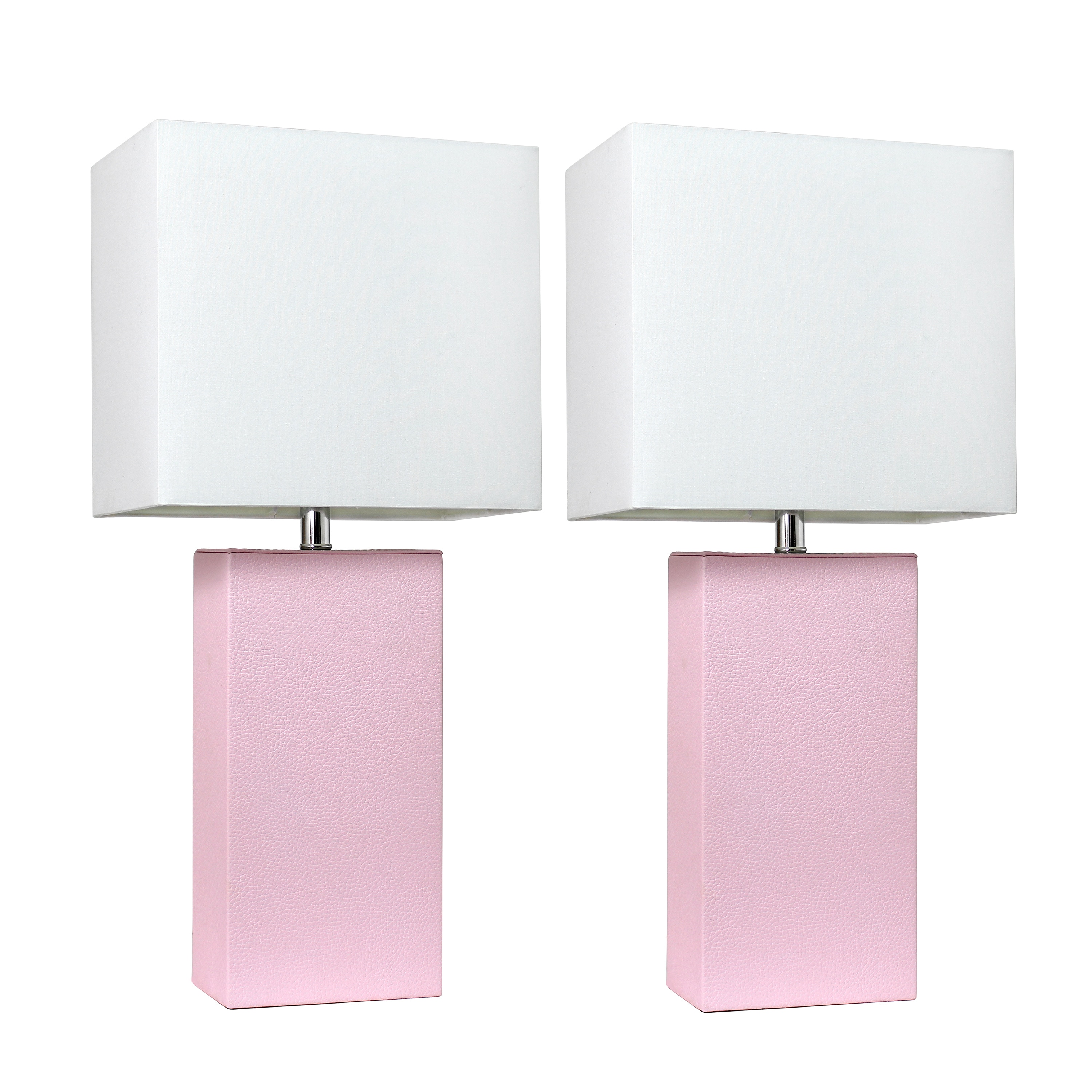 Lalia Home Lexington 21 In Blush Pink White Shade Led On Off Switch