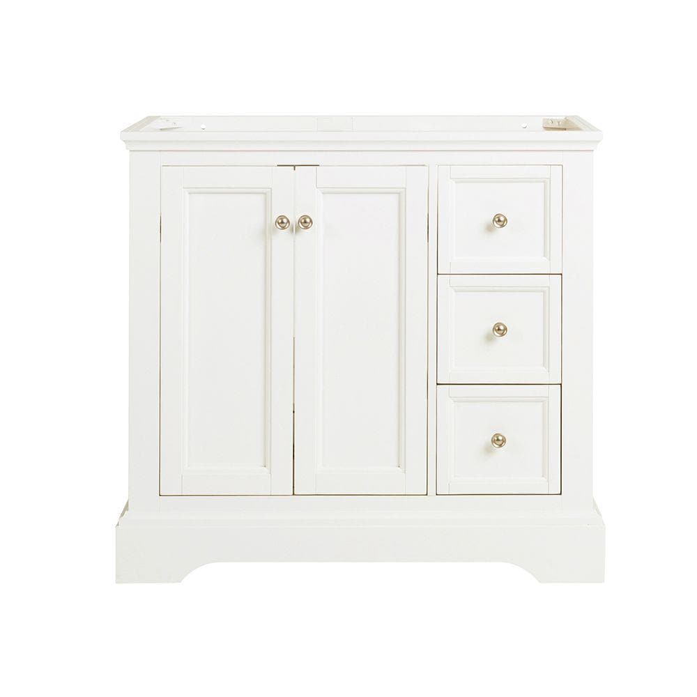Fresca FCB2436WHM Windsor 36-in Matte White Bathroom Vanity Base Cabinet without Top