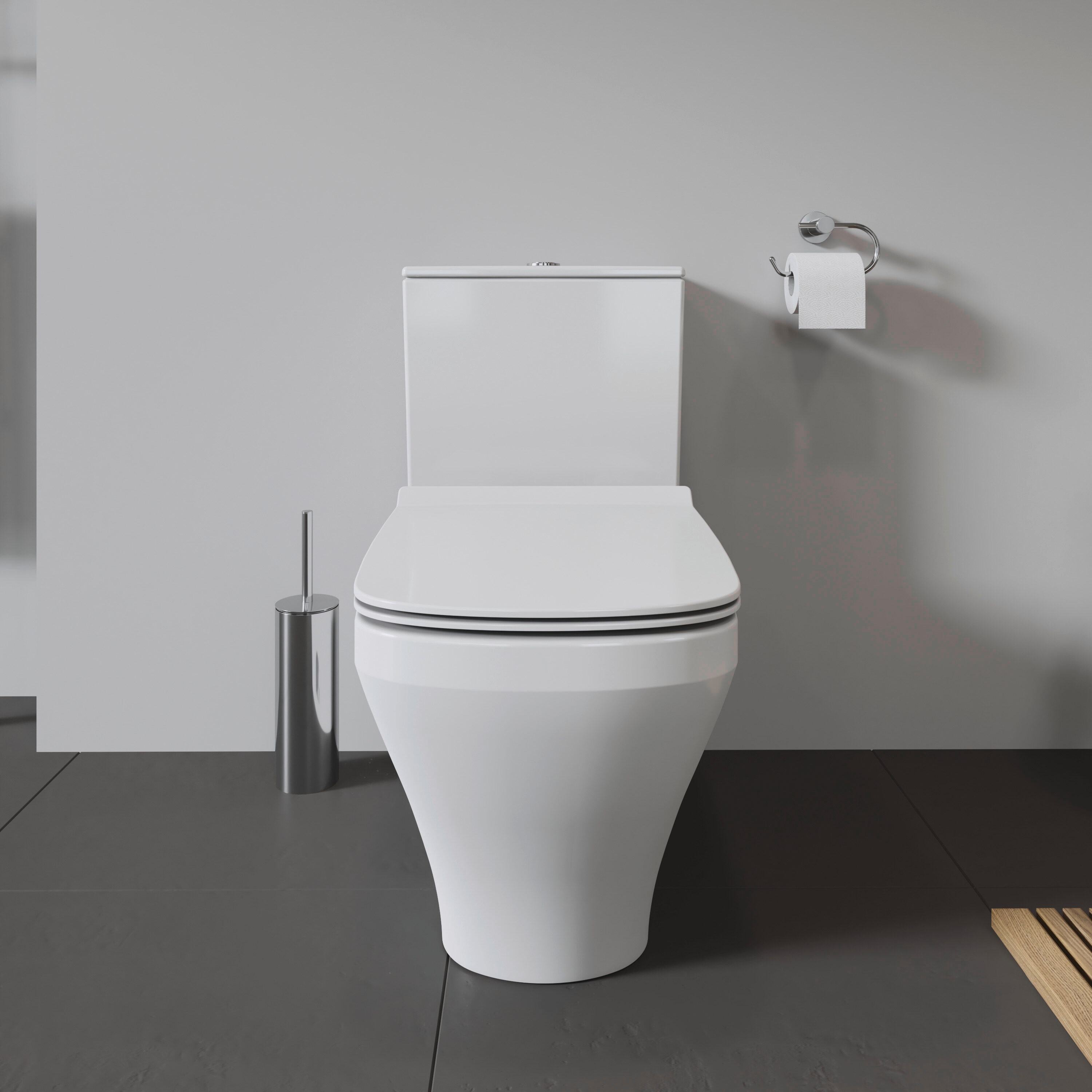 Durastyle White Elongated Dual Flush One-Piece Toilet