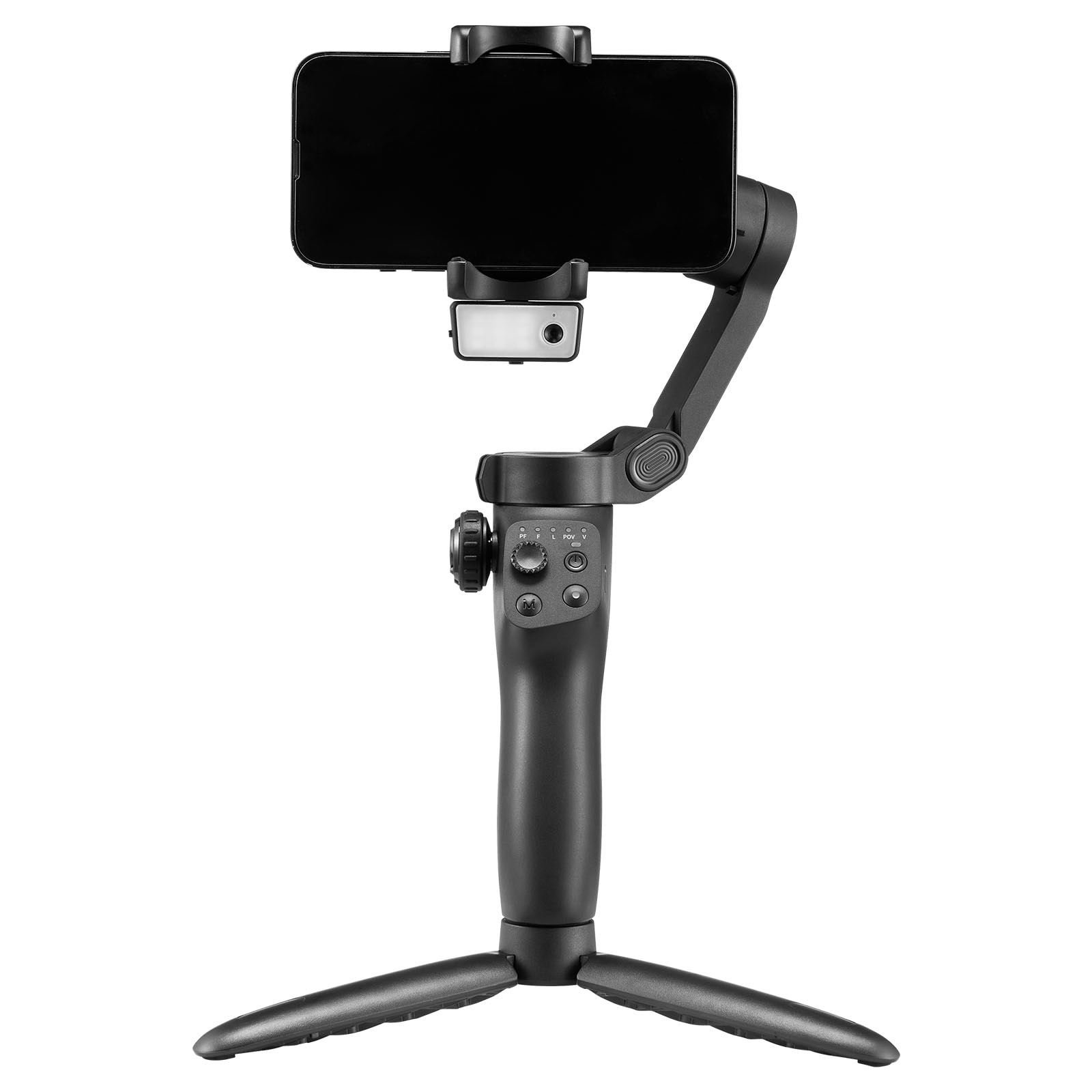 VEVOR Gimbal Stabilizer for Smartphone 3-Axis Stabilization AI-Powered Phone Gimbal for Android iPhone with Fill Light Tripod Auto Tracking Portable Foldable Phone Stabilizer for Video Recording