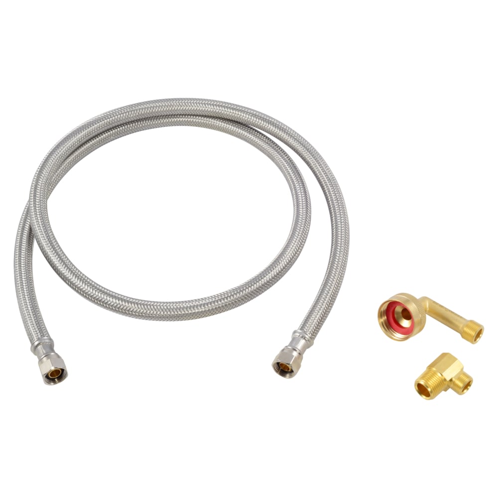 EASTMAN 4-ft 3/8-in Pipe Thread Inlet x 3/4-in Pipe Thread Outlet Braided  Stainless Steel Dishwasher Connector in the Appliance Supply Lines & Drain  Hoses department at