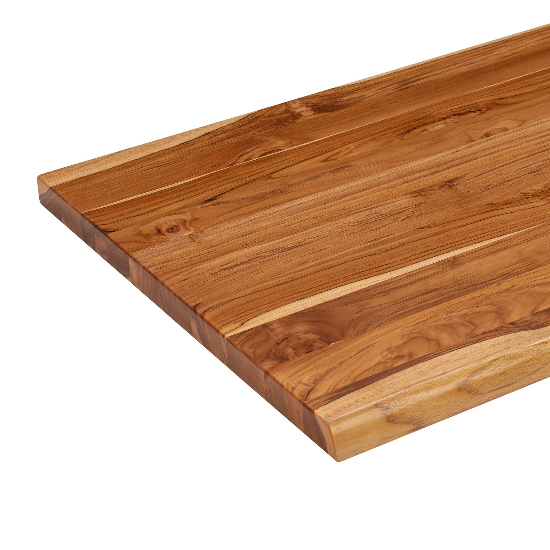 Teak Bi-Level Wood Bar Top