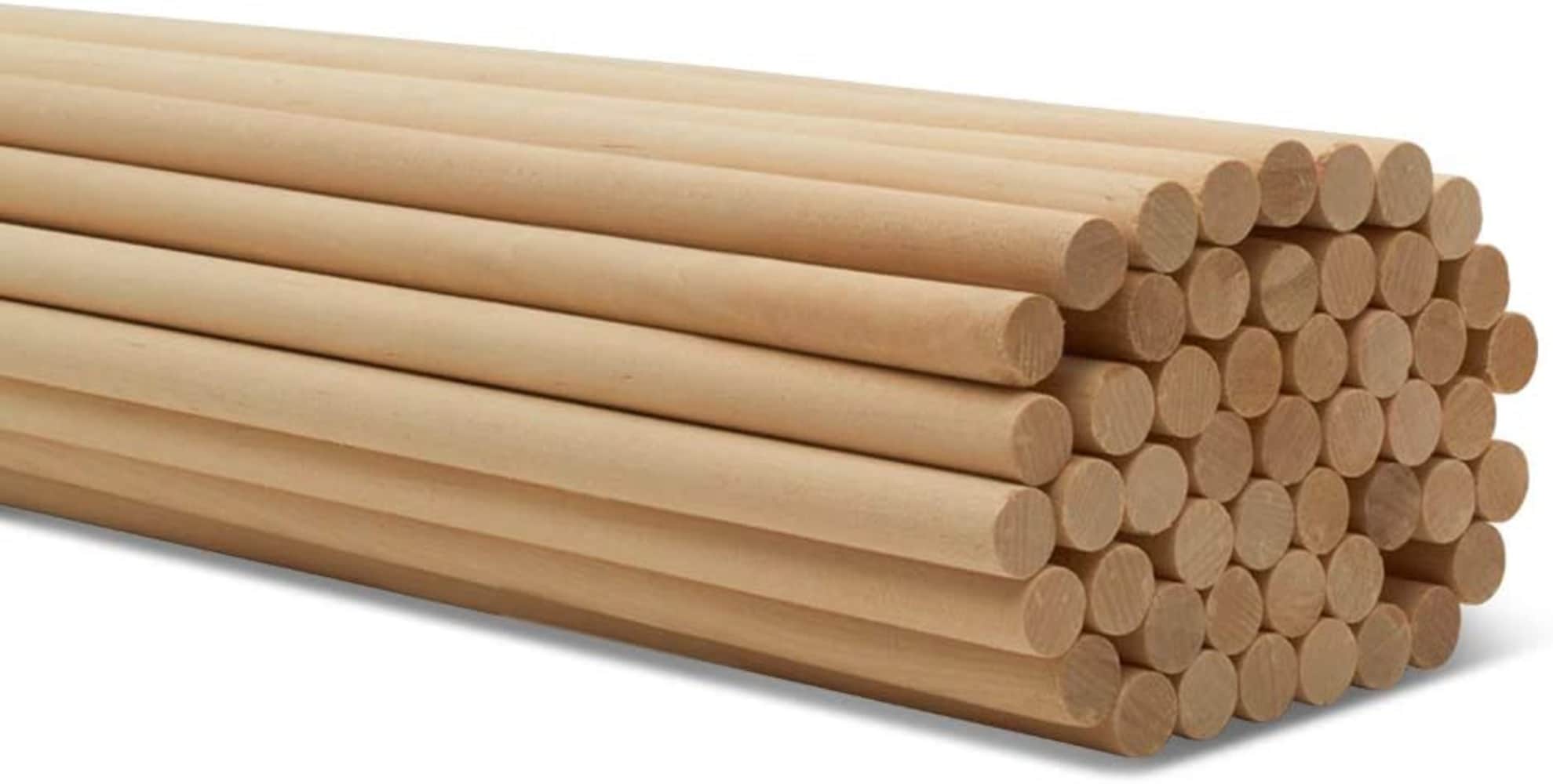 25 Pack Square Dowel Rods, Unfinished Wood Sticks for Crafting, 1