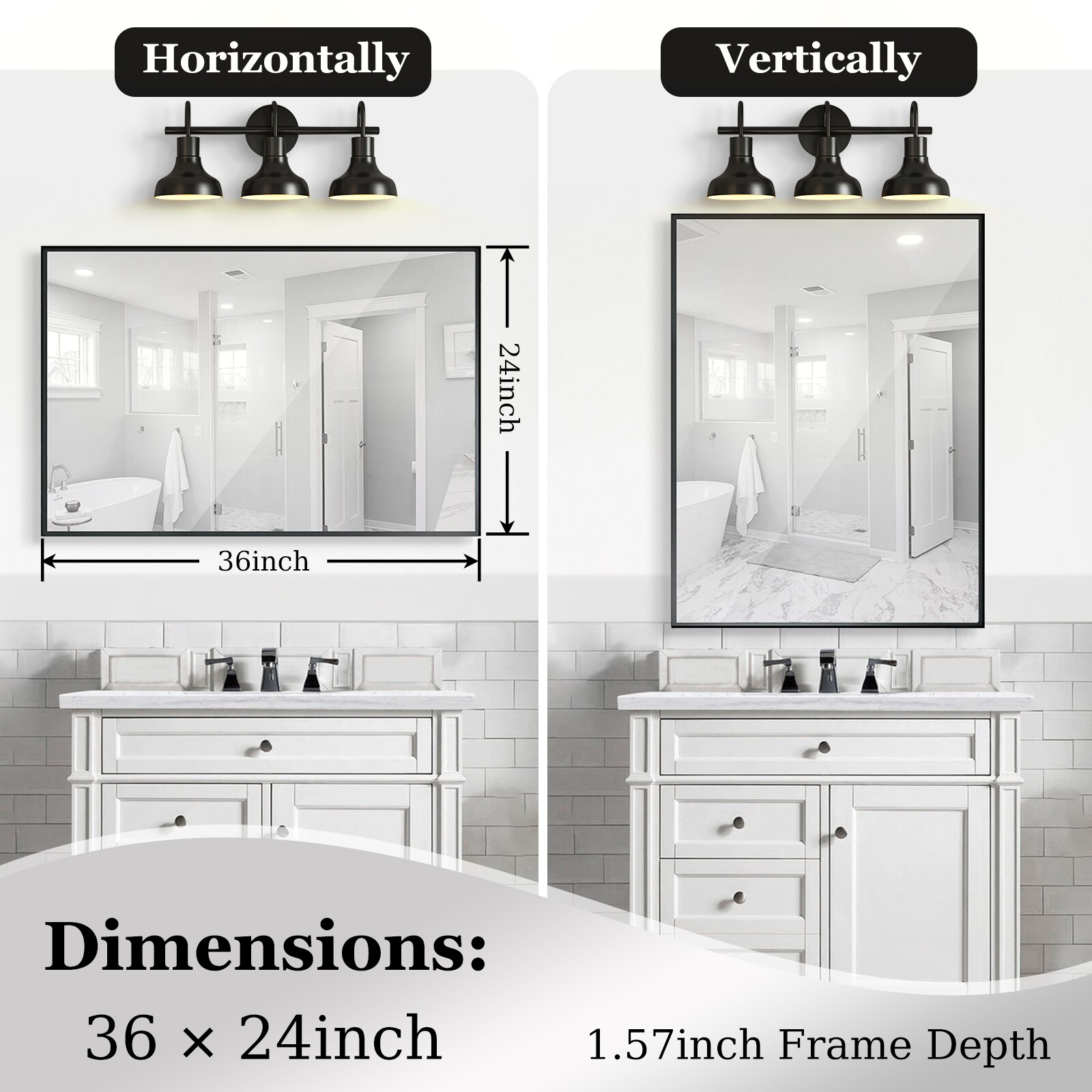 Forclover WBSGOEMR3232 Framed-Bath-Mirrors - View #7