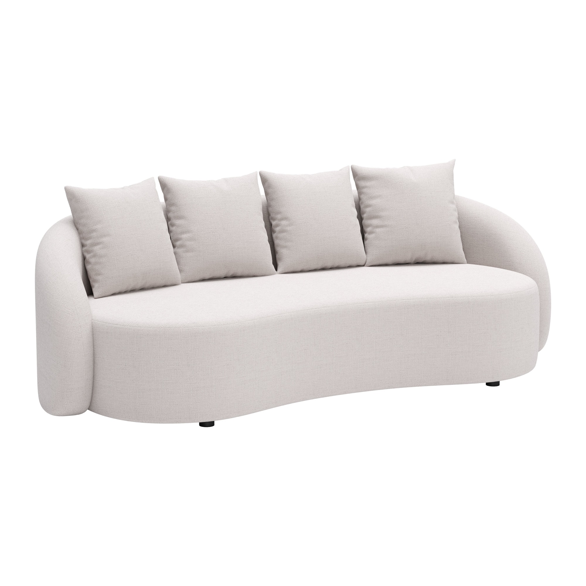 ZUO 704018 Sunny Isles Outdoor Sofa with Black Cushions and Aluminum Frame