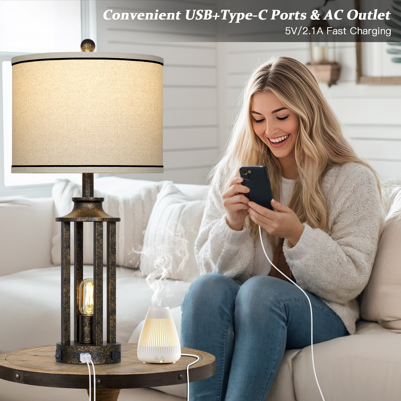 UrFurnishings TD-390 Table-Lamps - View #3