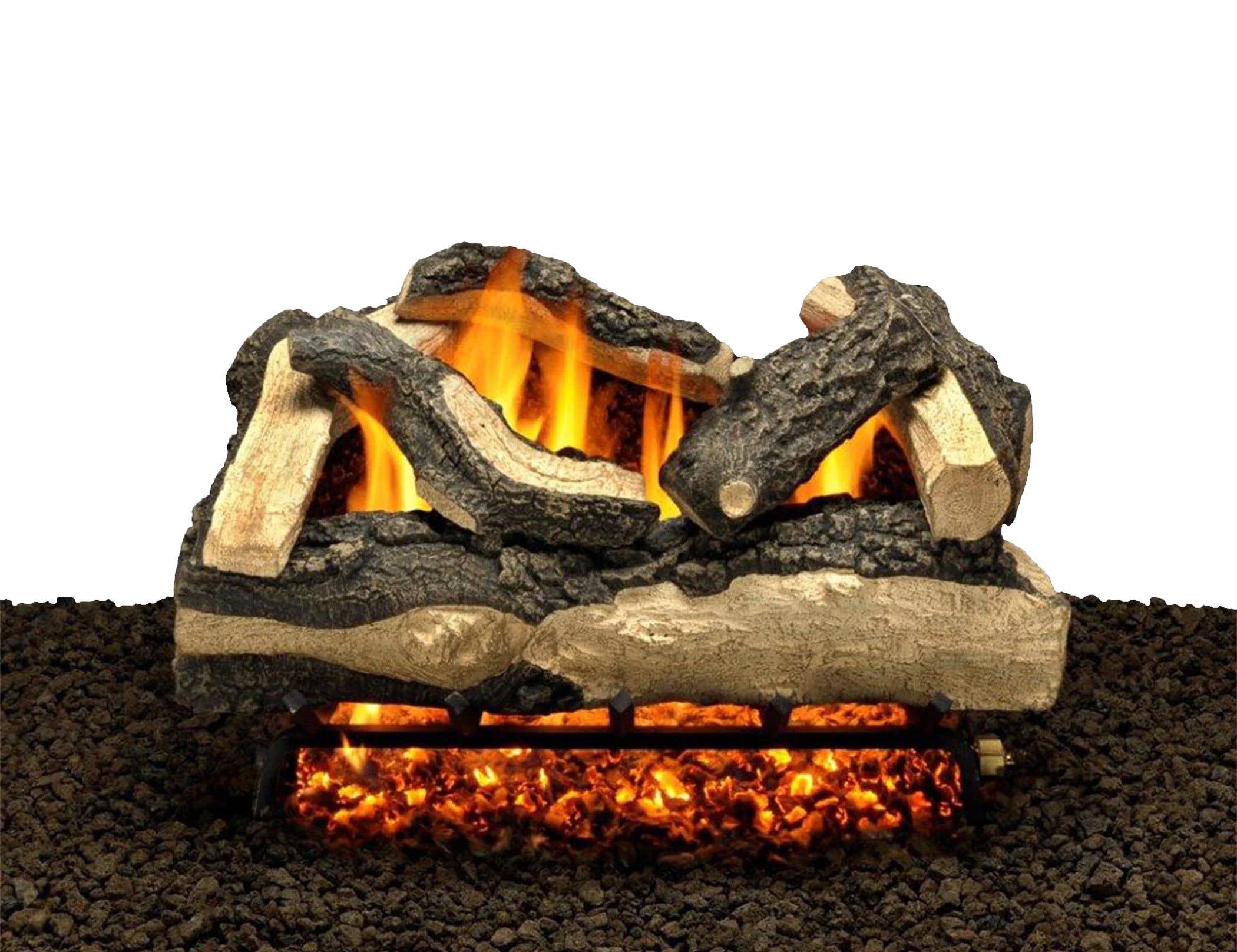 American Gas Log SS18LW2PSS101R Salisbury Split  18-in 64000 -BTU Natural gas Burner kit -Burner Vented Gas Fireplace Logs and Remote