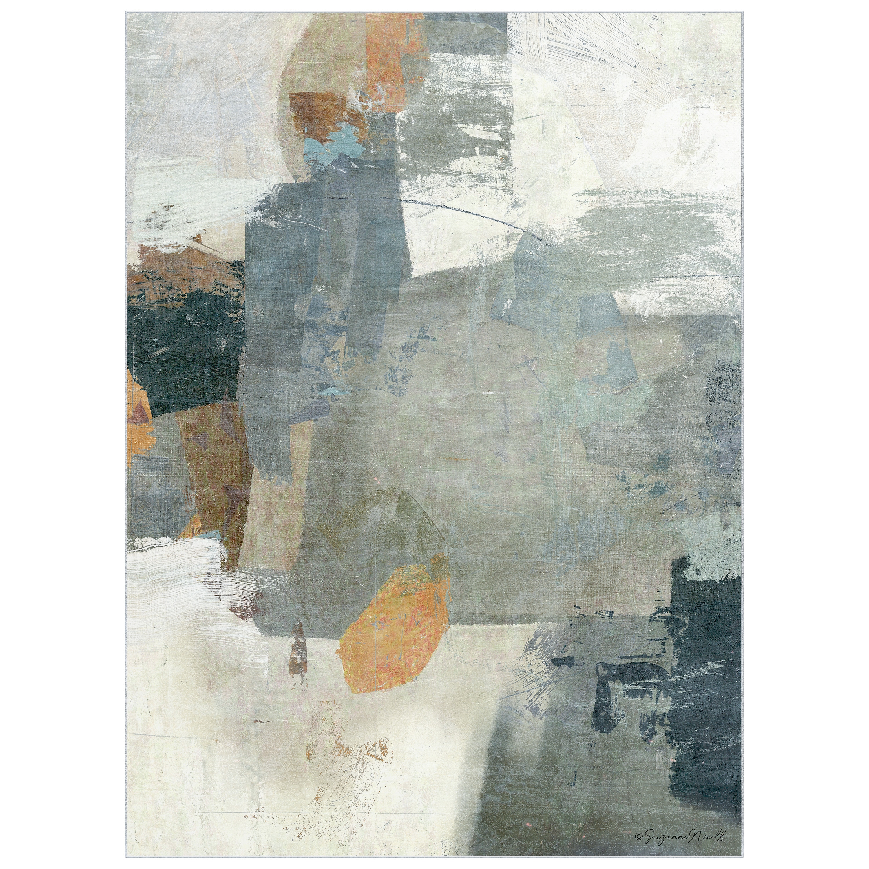Empire Art Direct TDA-IC628-0810C2 8 x 10 (ft) Polyester Multi-Colored, Blue, Orange, Gray Rectangular Indoor Abstract Area rug