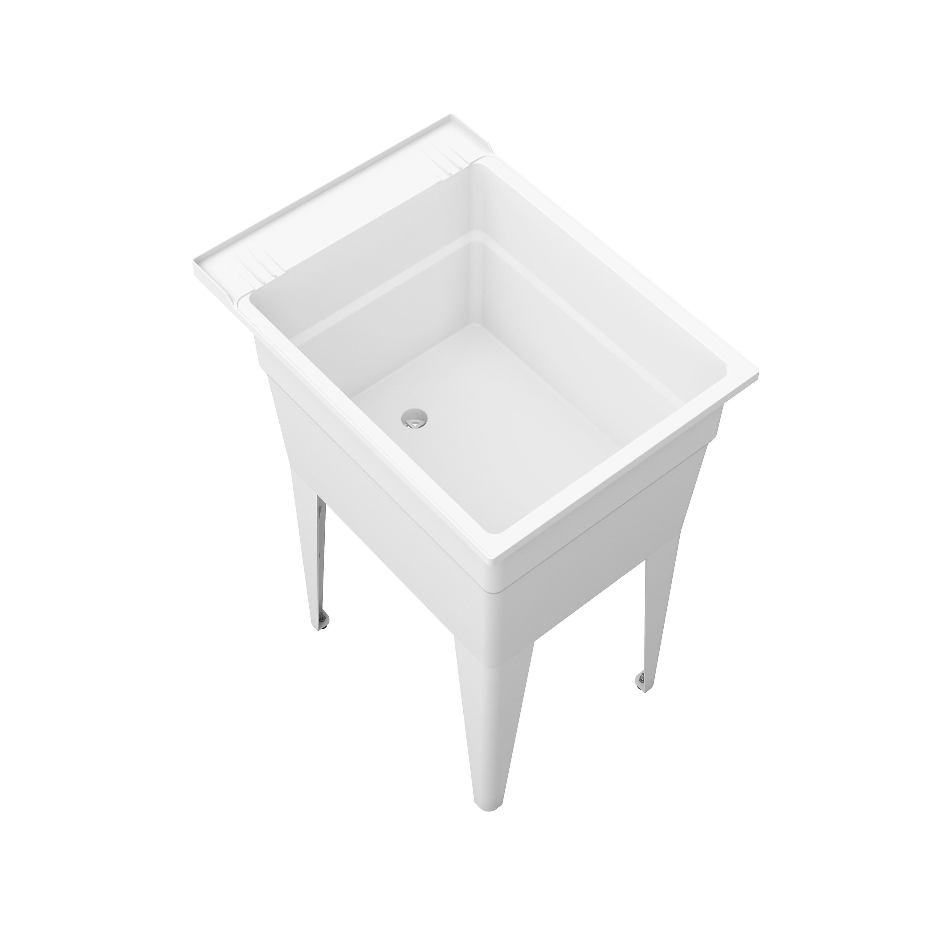 Rugged Tub 18 in. x 24 in. Polypropylene Granite Laundry Sink, White with Grey Specs N52G-1