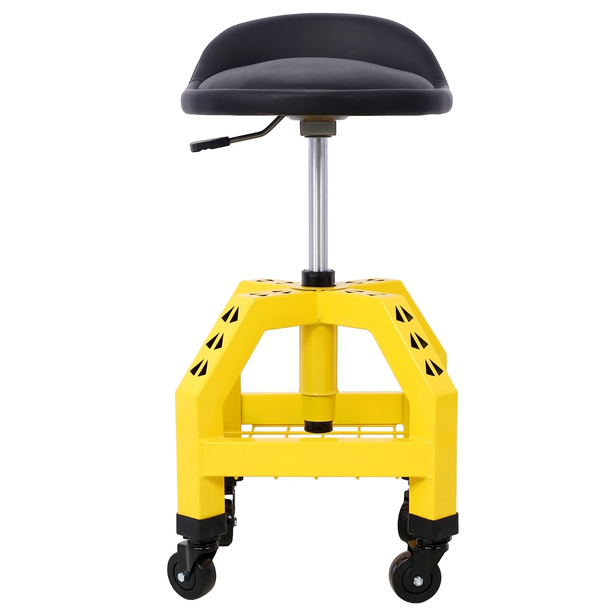 Tooliom Mechanics Rolling Creeper Seat Pneumatic 360 Degree Swivel Stool Heavy Duty Shop Stool with Casters Yellow