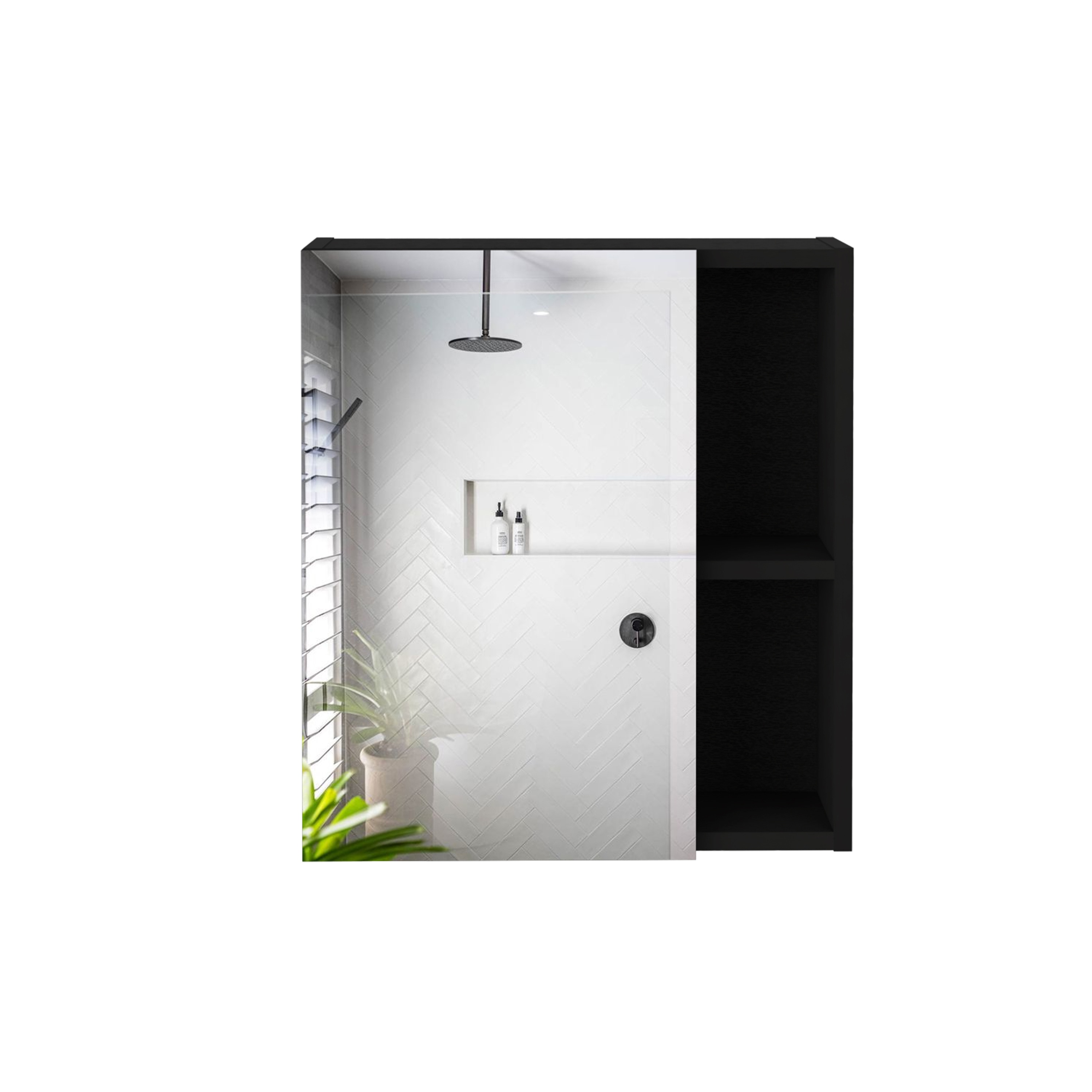 WELLFOR GIS20091924 17.7-in x 19.6-in x 5.4-in Black Soft Close Bathroom Wall Cabinet