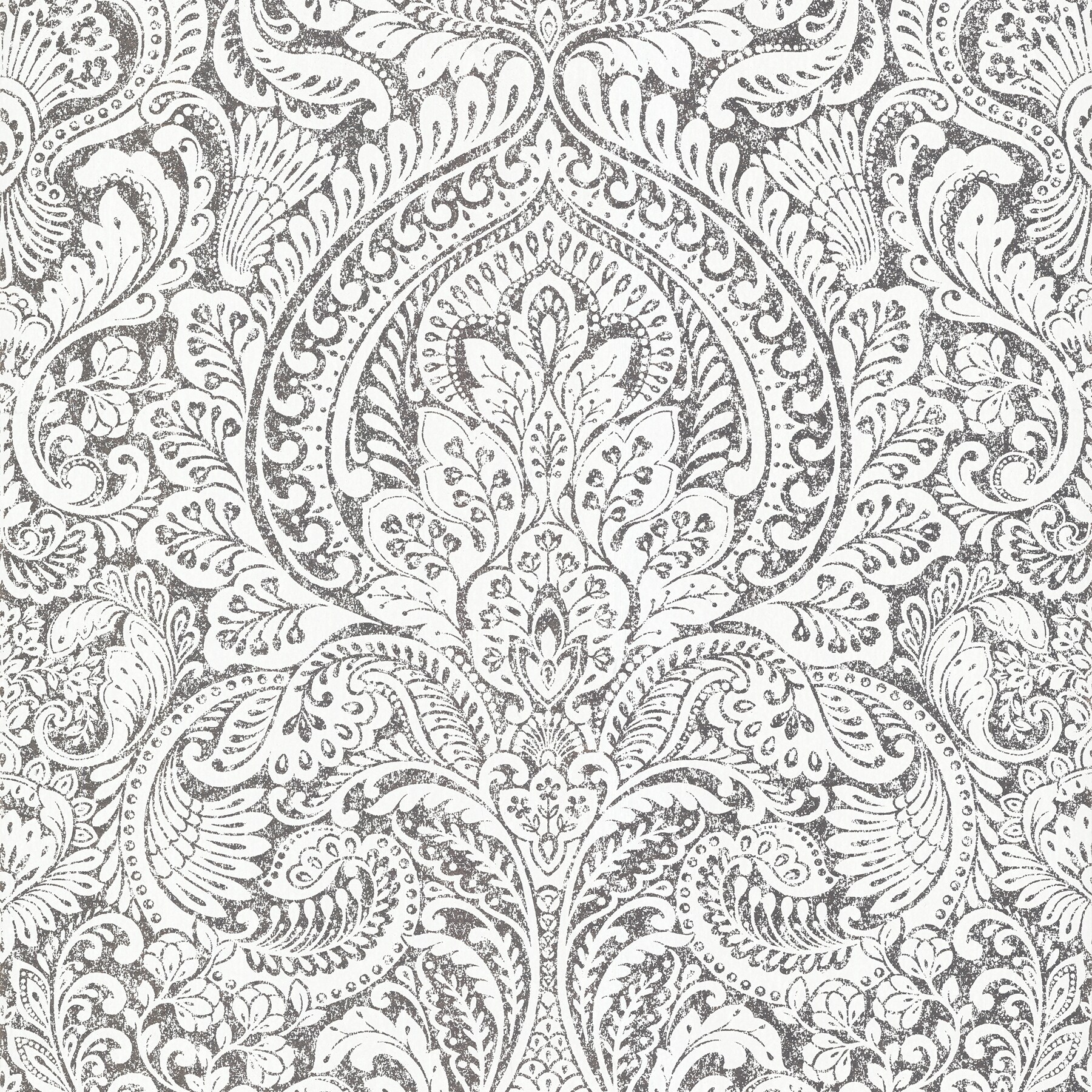 A-Street Prints Artemis Platinum Floral Damask Wallpaper in the ...