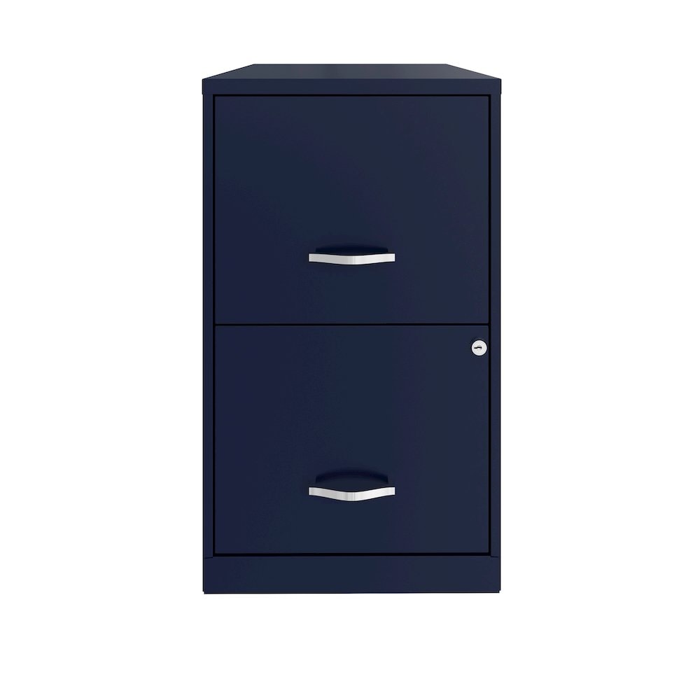  18 inch Deep 2 Drawer Letter Width Vertical File Cabinet Navy