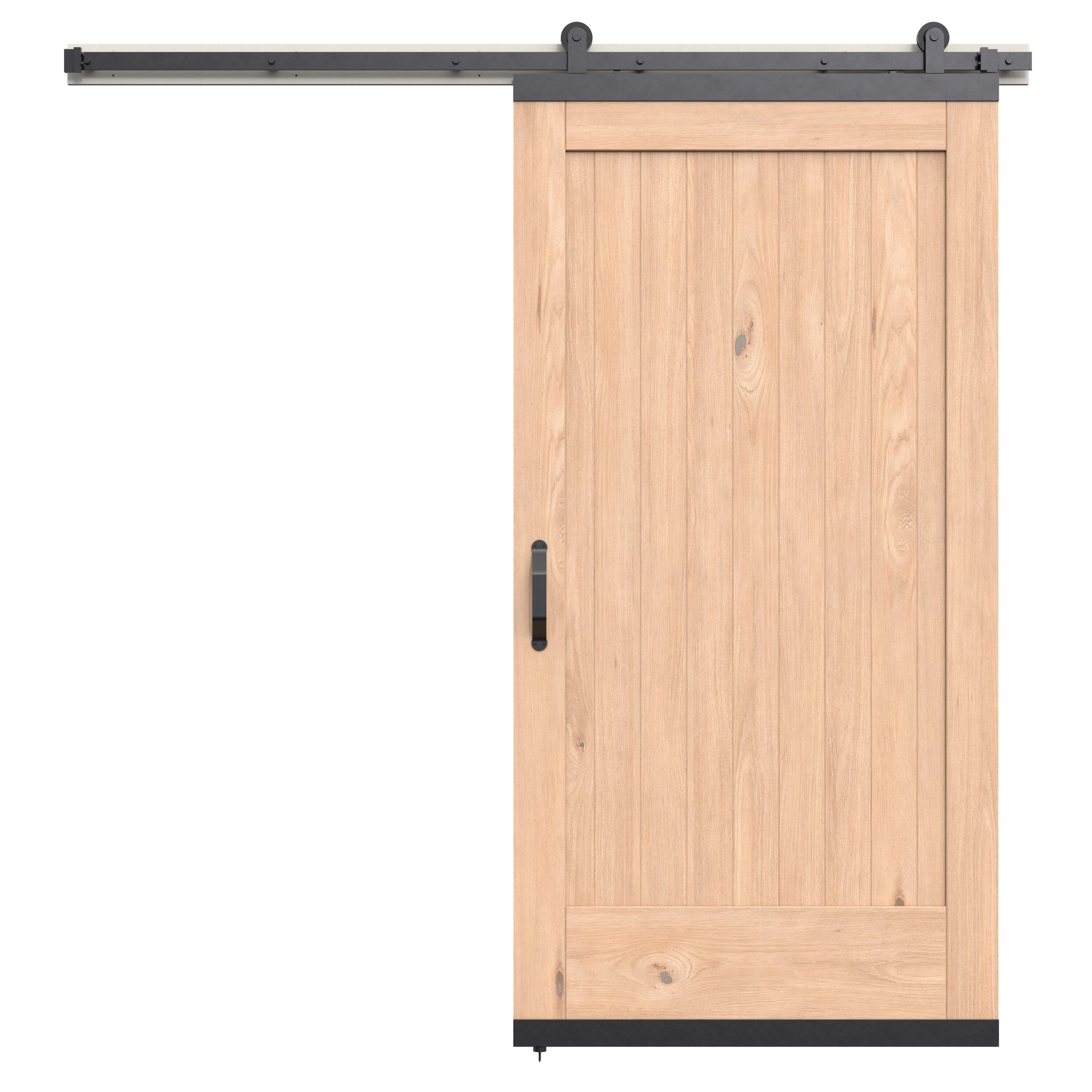 JELD-WEN LOWOLJW248000097 42-in x 96-in Unfinished Unfinished Plank White oak Wood Solid core Single Barn Door (Hardware Included)