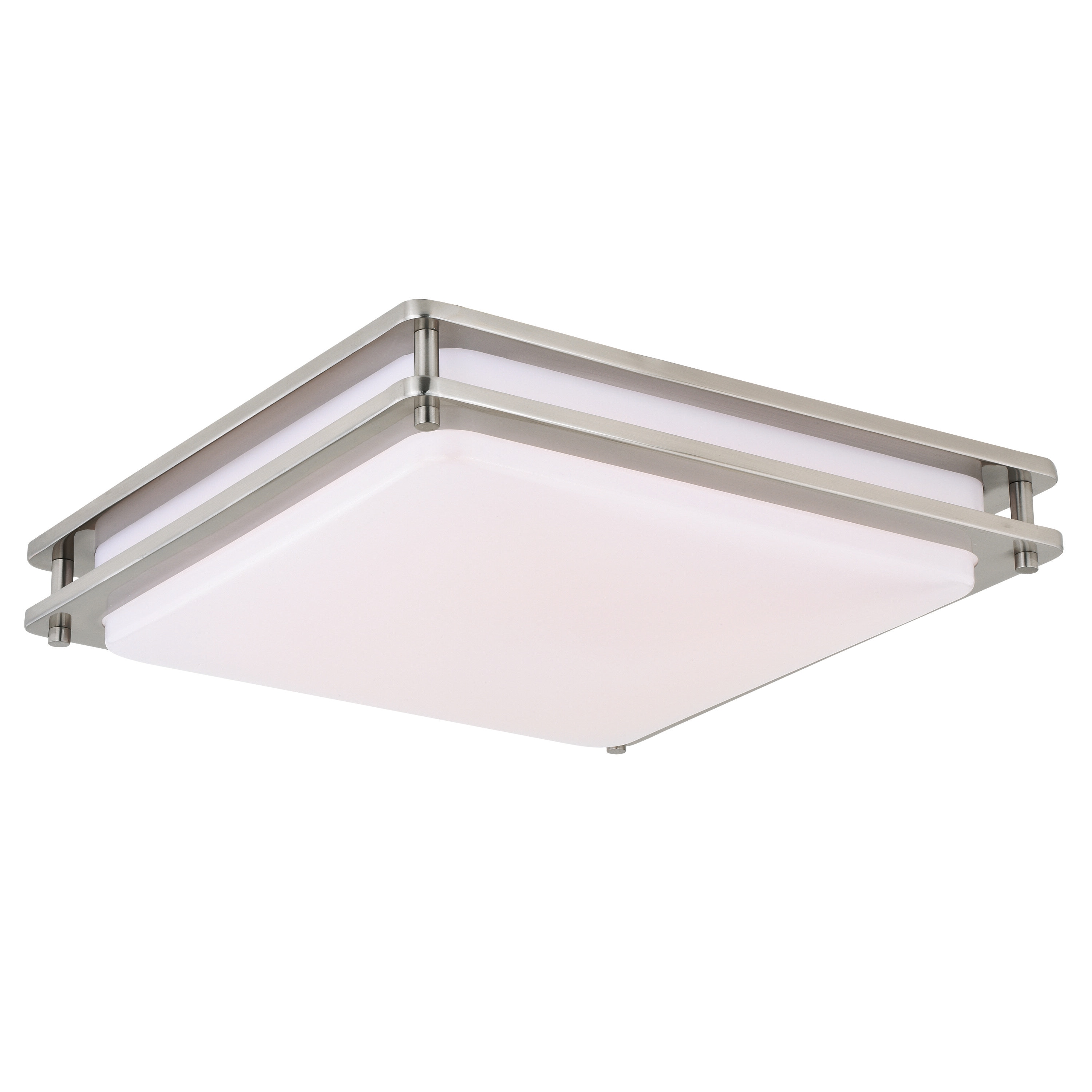 Satin Nickel 16" LED Flush Mount Ceiling Light with Dim-to-Warm Technology