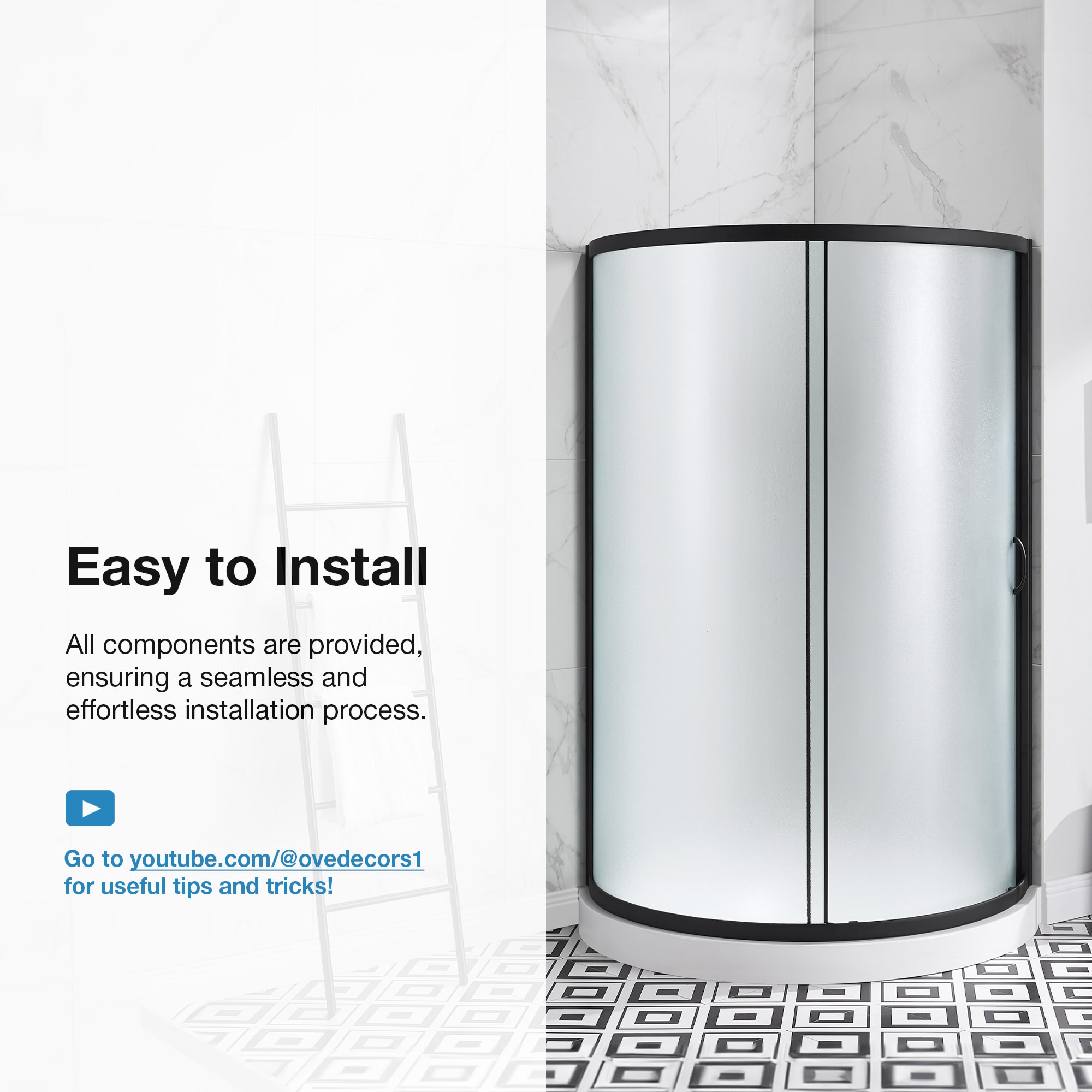 OVE Decors 15SKC-BREF36-BLK Alcove-Shower-Kit - View #4