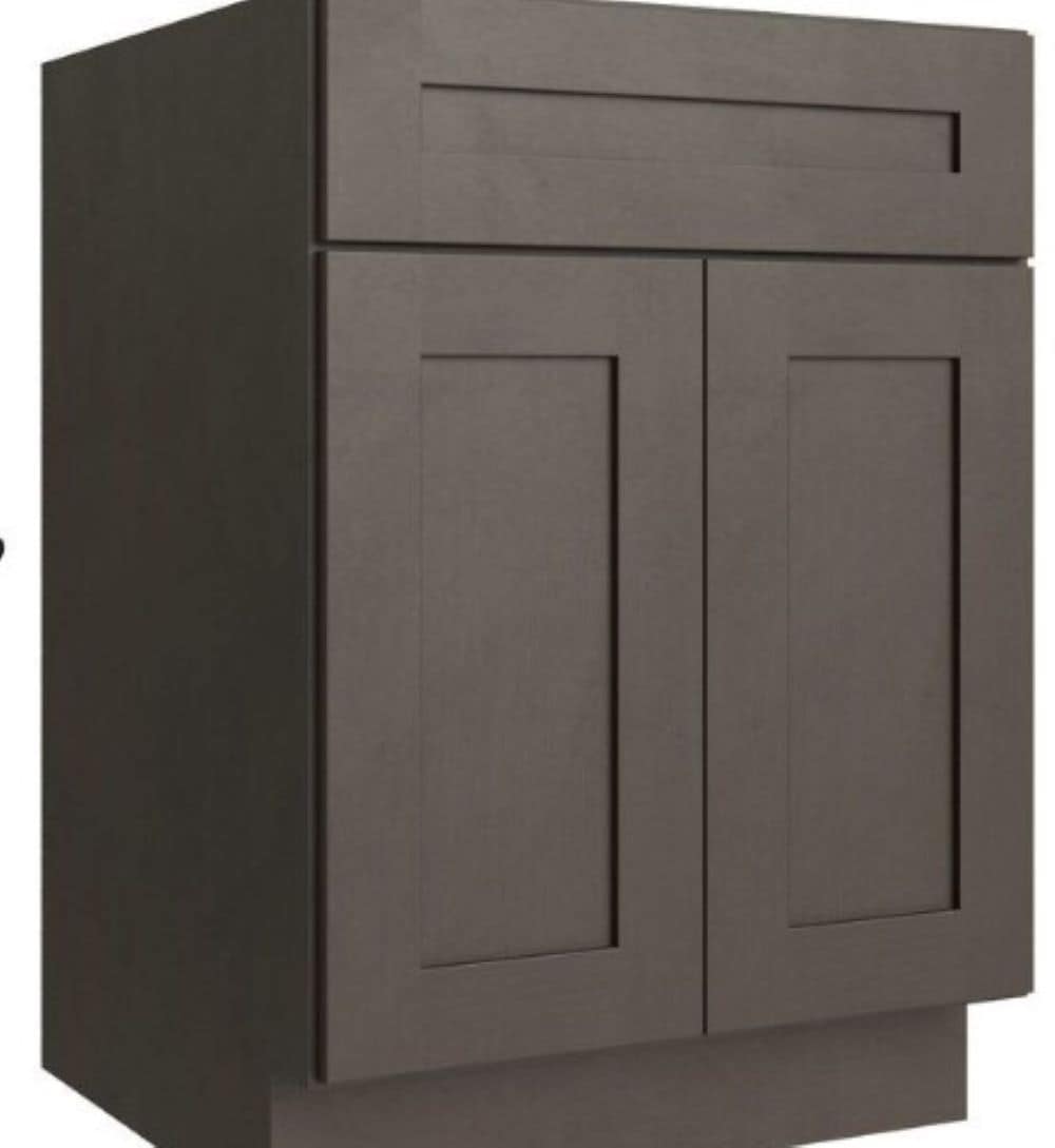 RELIABILT Parkstone 39-in W x 34.5-in H x 24-in D Espresso Sink Base Fully Assembled Plywood Cabinet (Flat Panel Shaker Style)