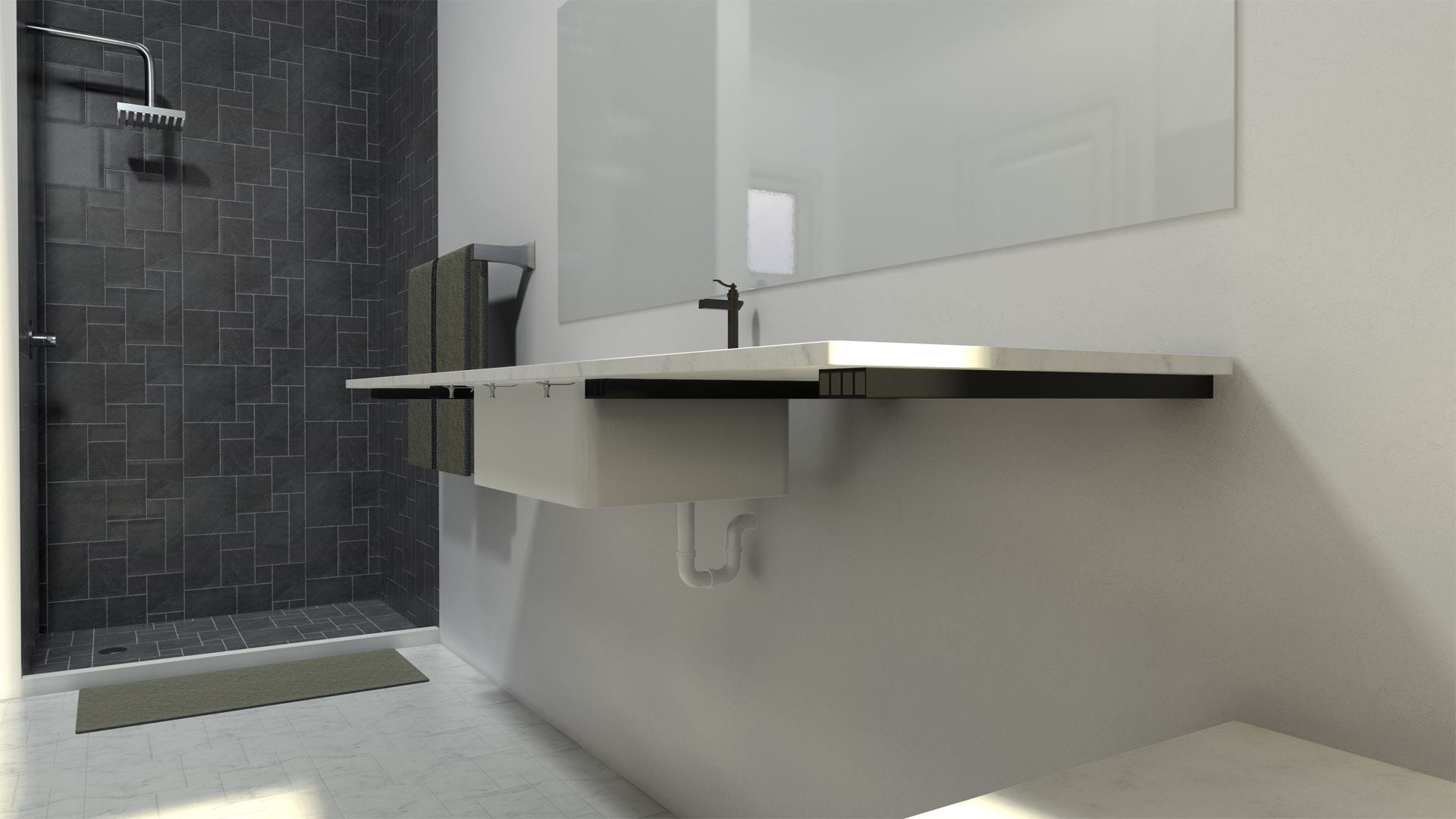 The Original Shower Niche - The Original Granite Bracket