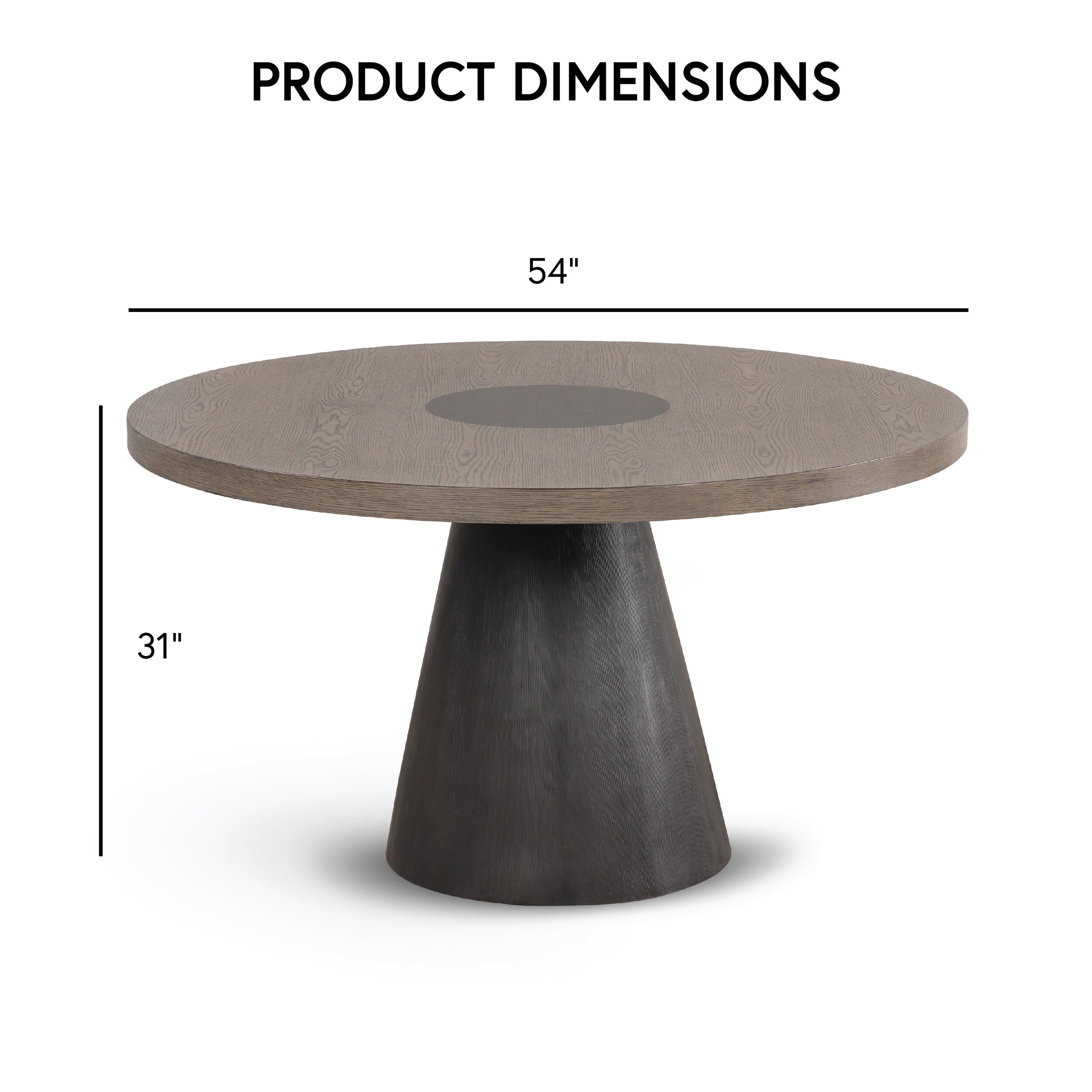 Furniture of America Hans Rustic Oak/Dark Walnut Round Contemporary ...