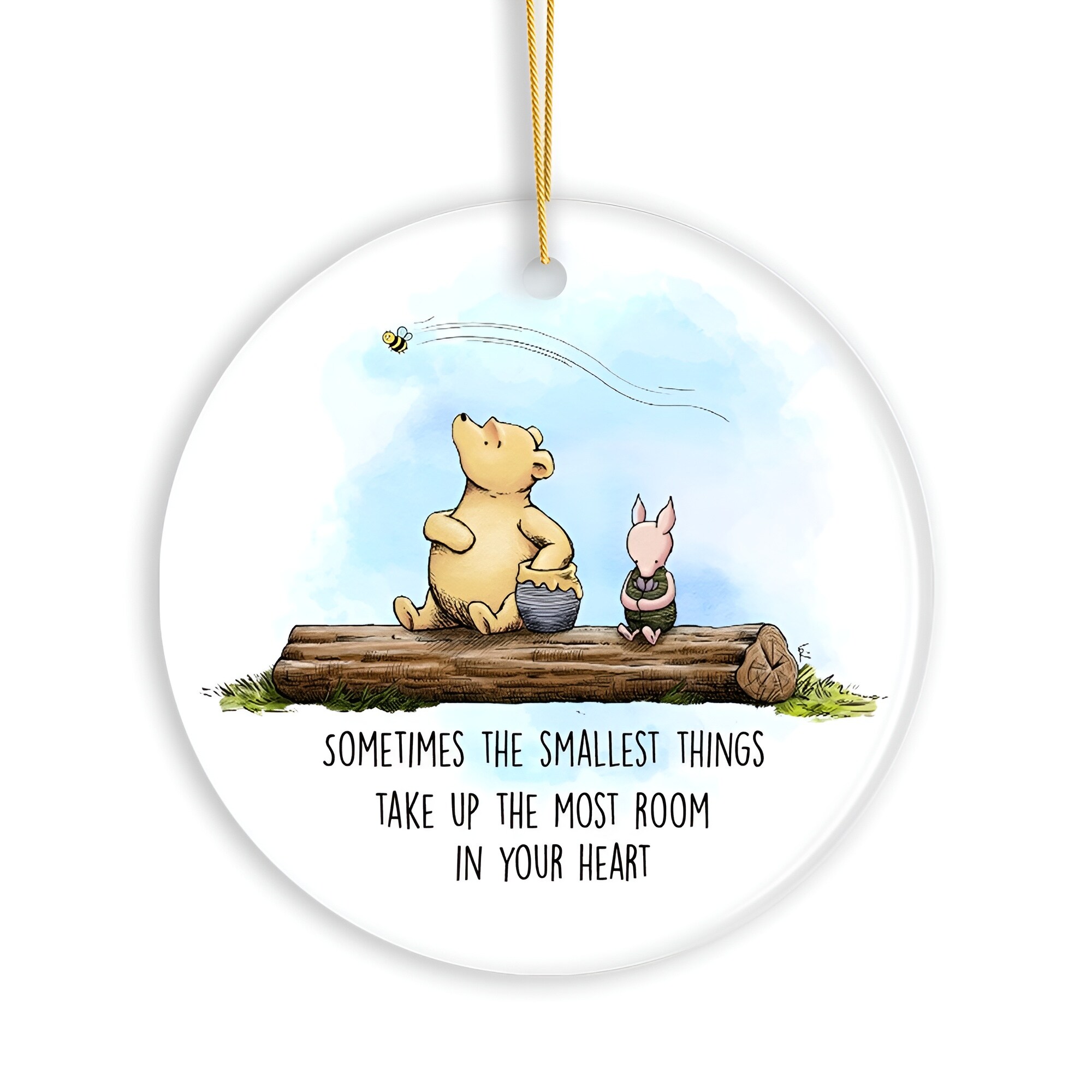 OrnamentallyYou 1629 Pooh Bears Heartwarming Quote Ornament Sentimental Appreciation Ceramic Tree Decoration