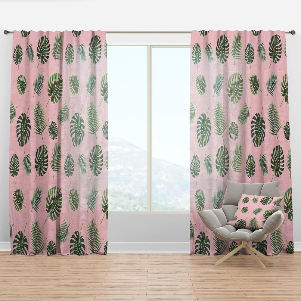 Designart CTN24008-52-90 90-Inches Green Abstract Room darkening Thermal lined Rod pocket Single curtain panel