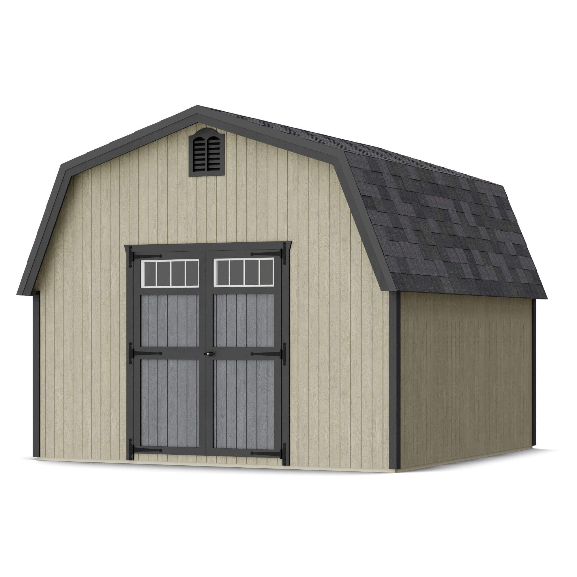 Little Cottage Co 12X12 GCGS-PC Colonial Greenfield 12-ft x 12-ft Gambrel Style Wood Outdoor Storage Shed with 2 Doors