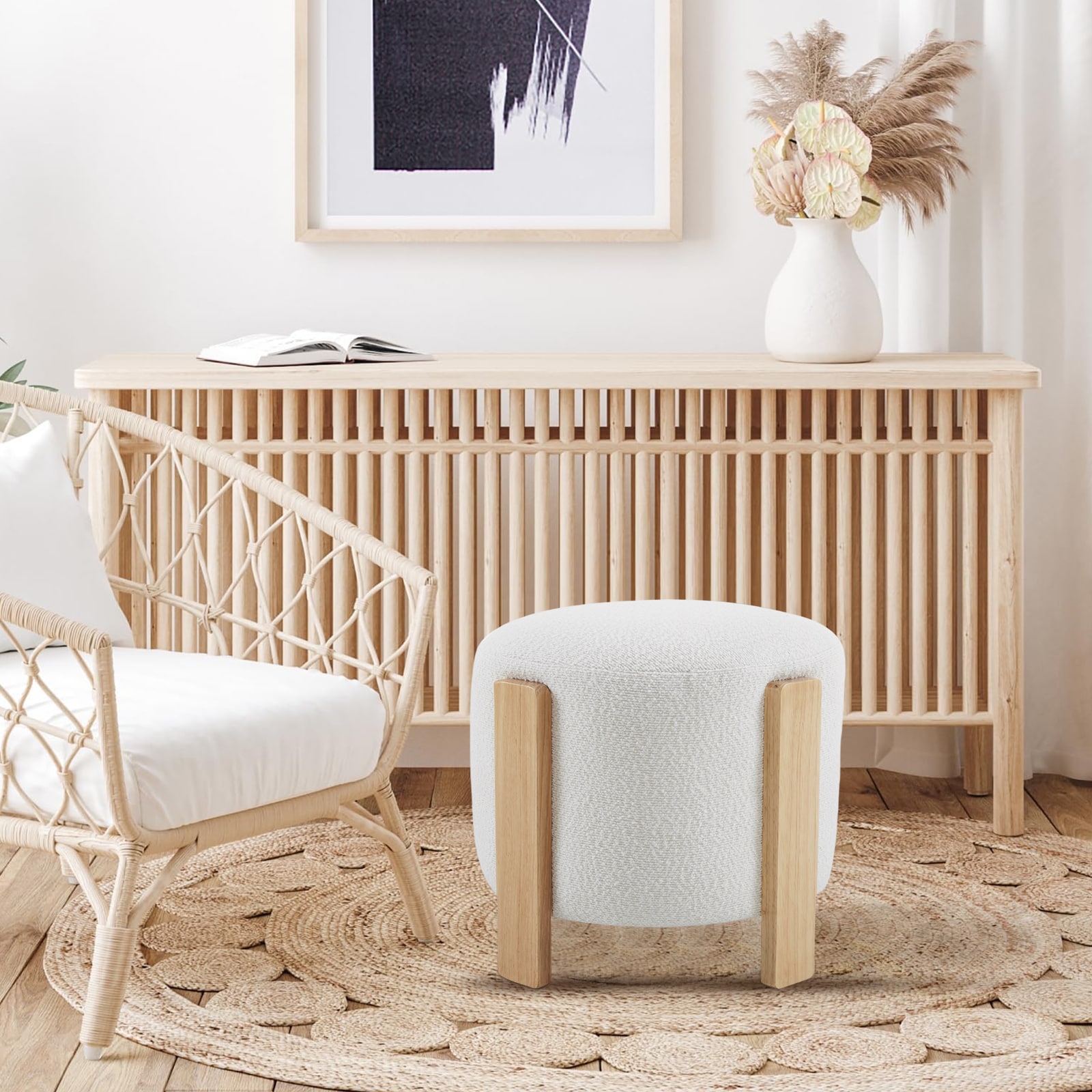 BWE A-9STOOL-02-WH Indoor-Ottomans - View #2