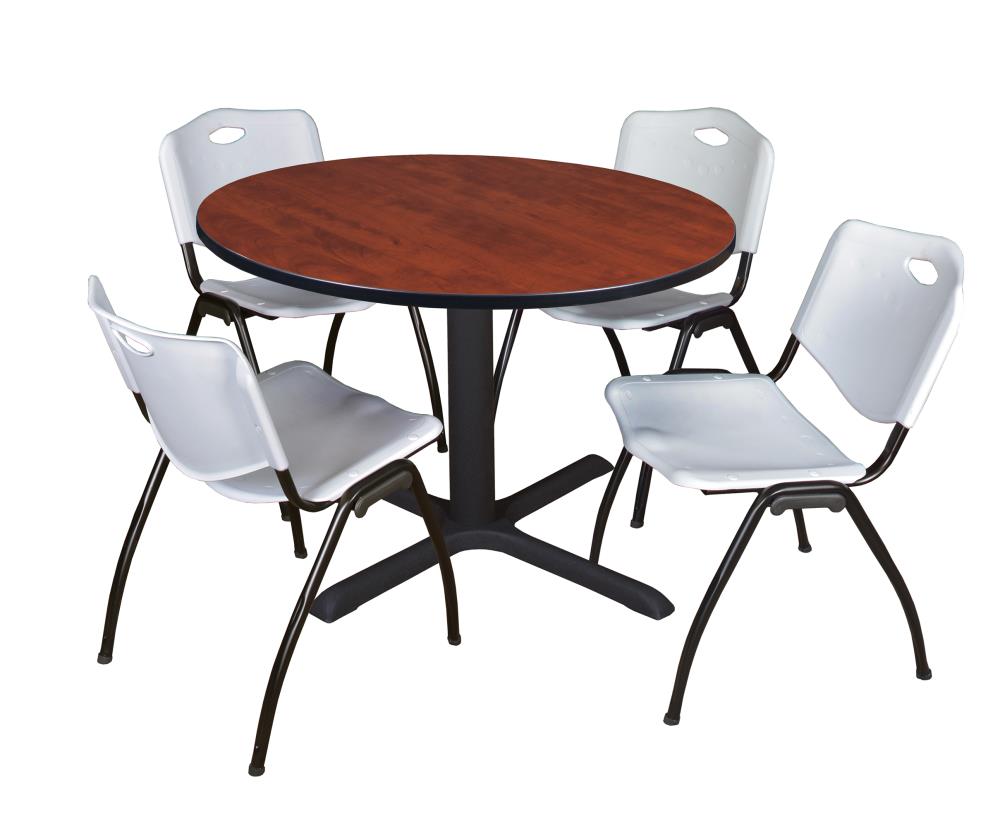 Regency TB48RNDCH47GY Breakroom Red 4-Person Training Table (48-in W x 29-in H)