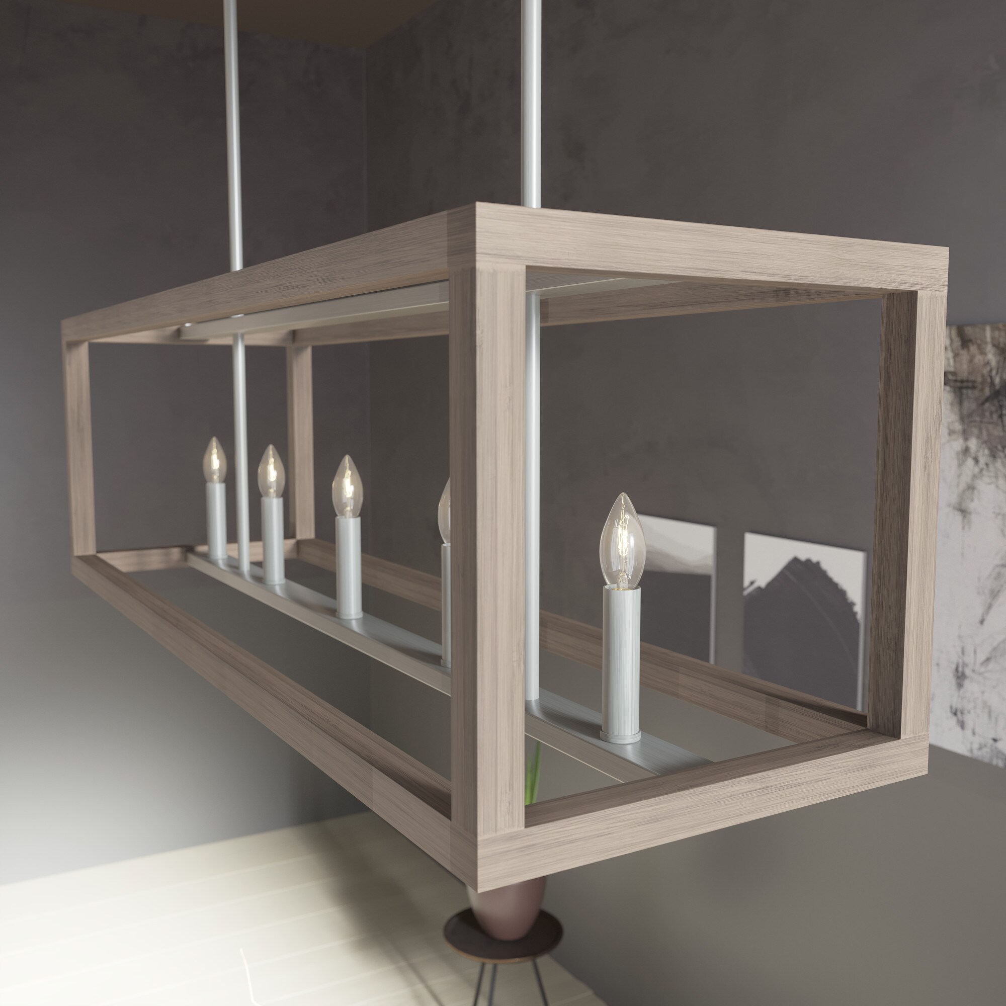 Hunter Squire Manor 5-Light Brushed Nickel Modern/Contemporary Led Chandelier