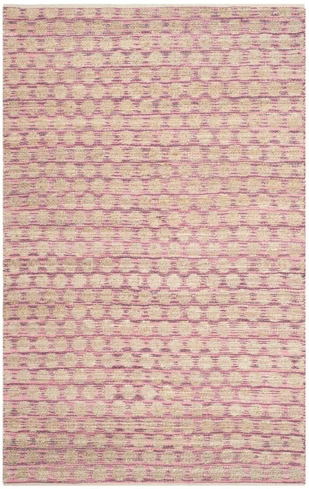 Safavieh CAP820E-5 Cape Cod Leeds 5 x 8 (ft) Jute Maroon/Natural Rectangular Indoor Abstract Coastal Area rug
