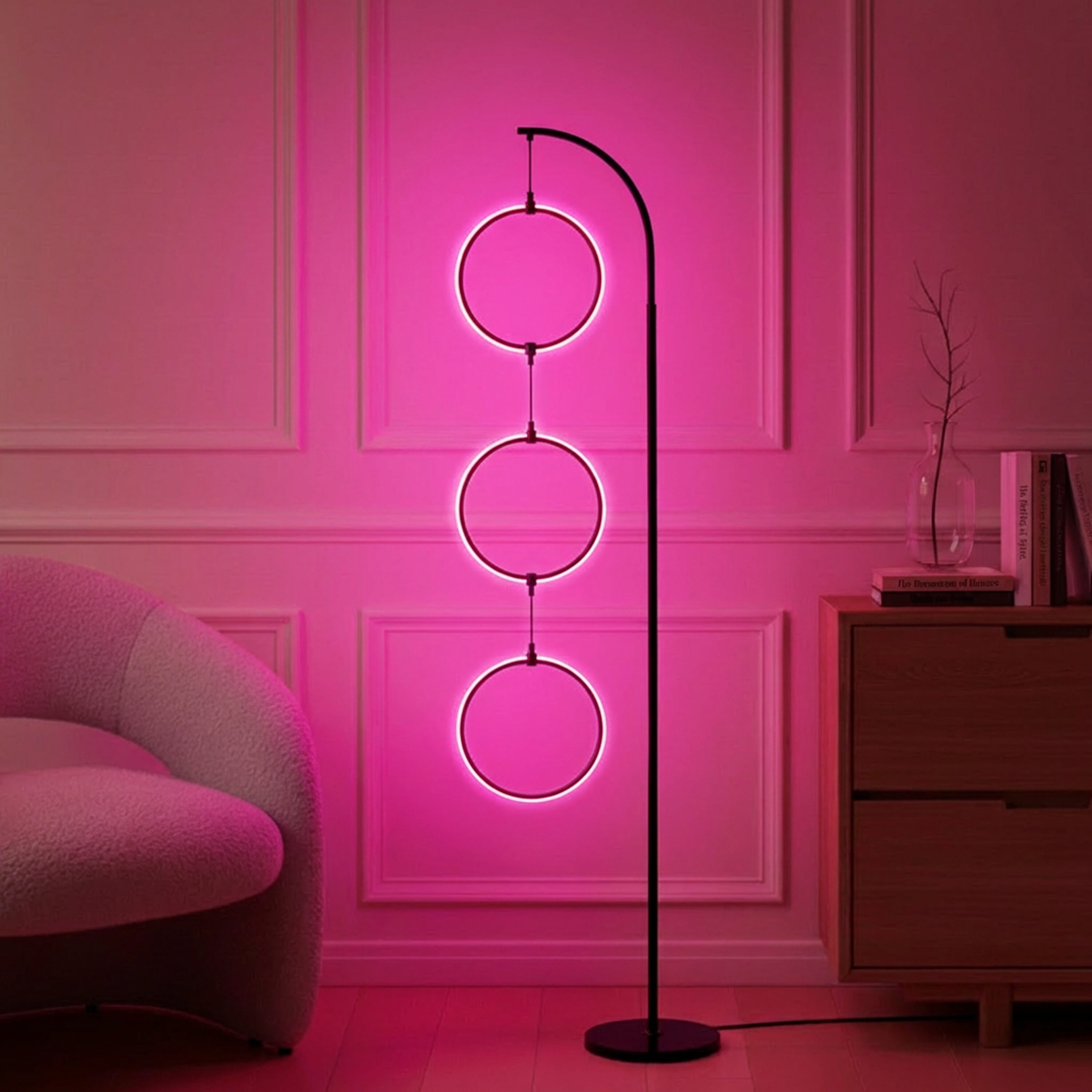 Brightech - 74-in Classic Black Arc Floor Lamp with No shade Shade