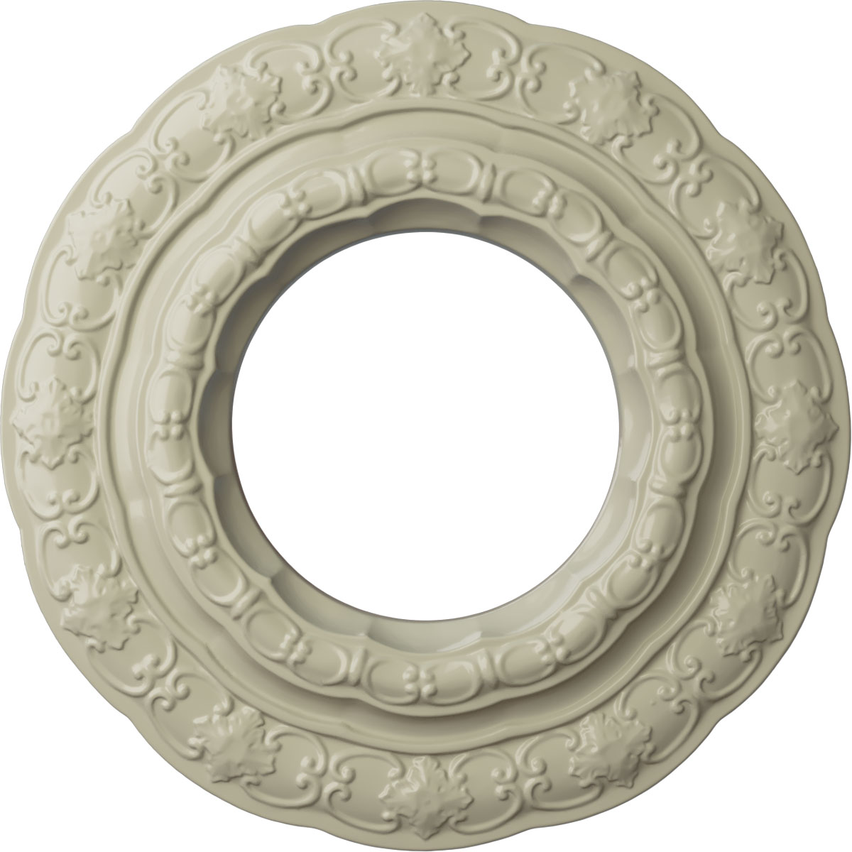 Ekena Millwork CM15LICYF Lisbon 15.375-in W x 15.375-in L Painted Clear Yellow Polyurethane Whole Ceiling Medallion