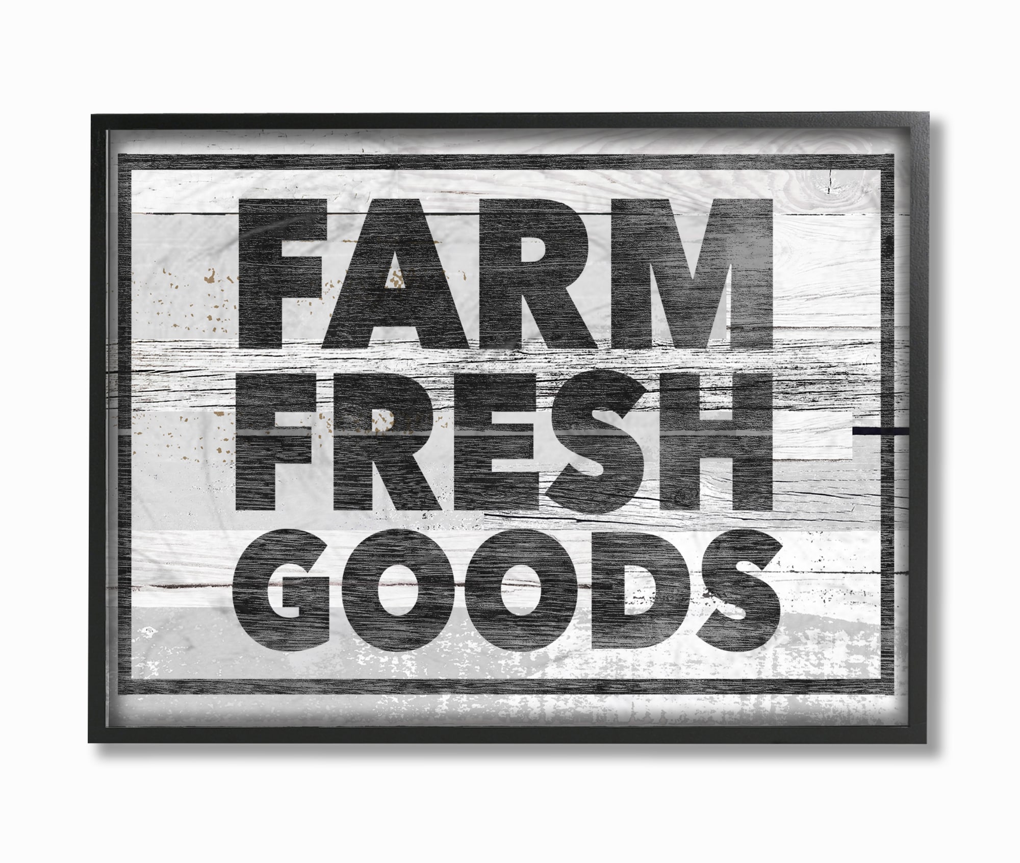 Stupell Industries KWP-1075-FR-16X20 Farm Fresh Goods Distressed Wood Brandi Fitzgerald Framed 20-in H x 16-in W Kitchen Print