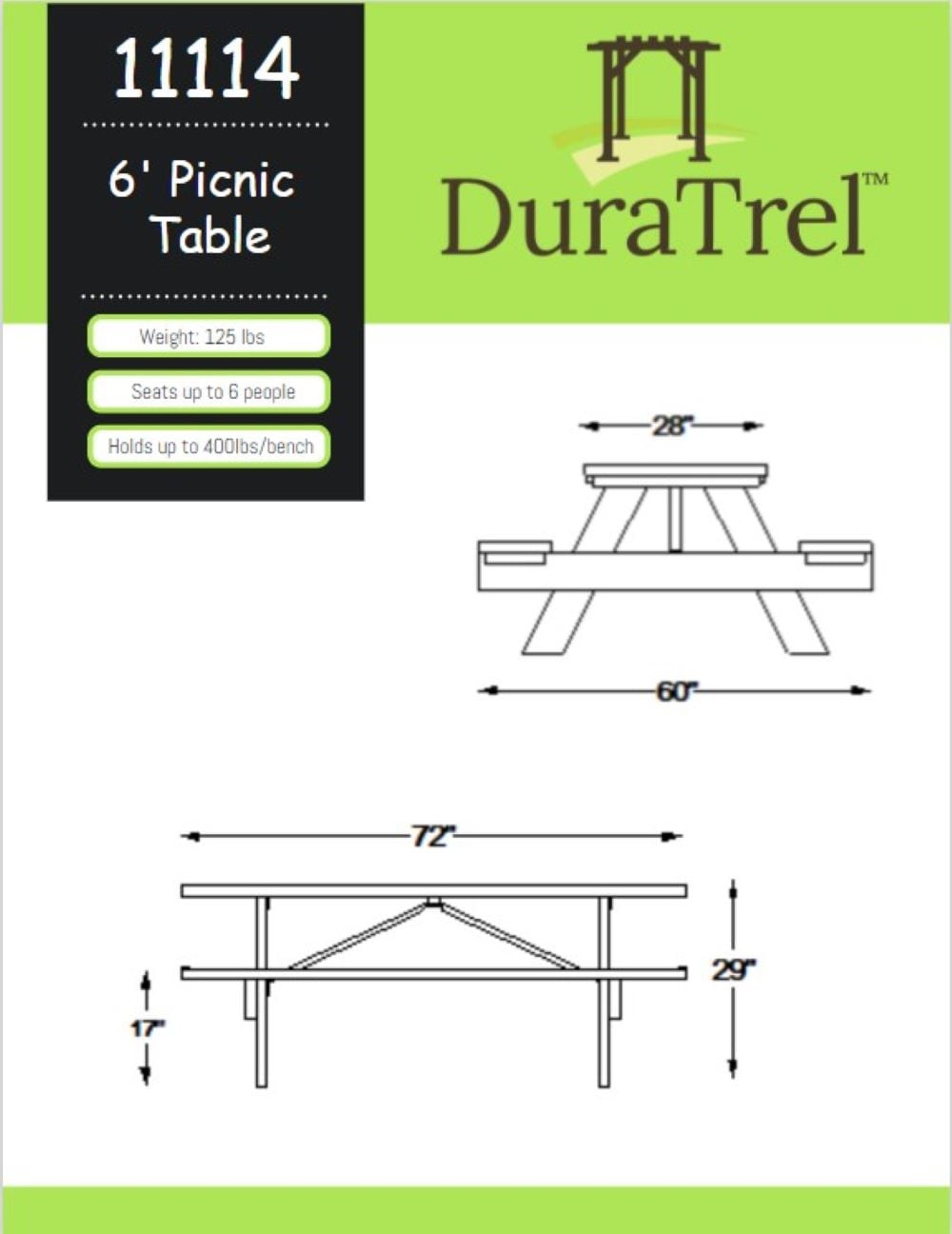 DuraTrel 11114 Picnic-Tables - View #4
